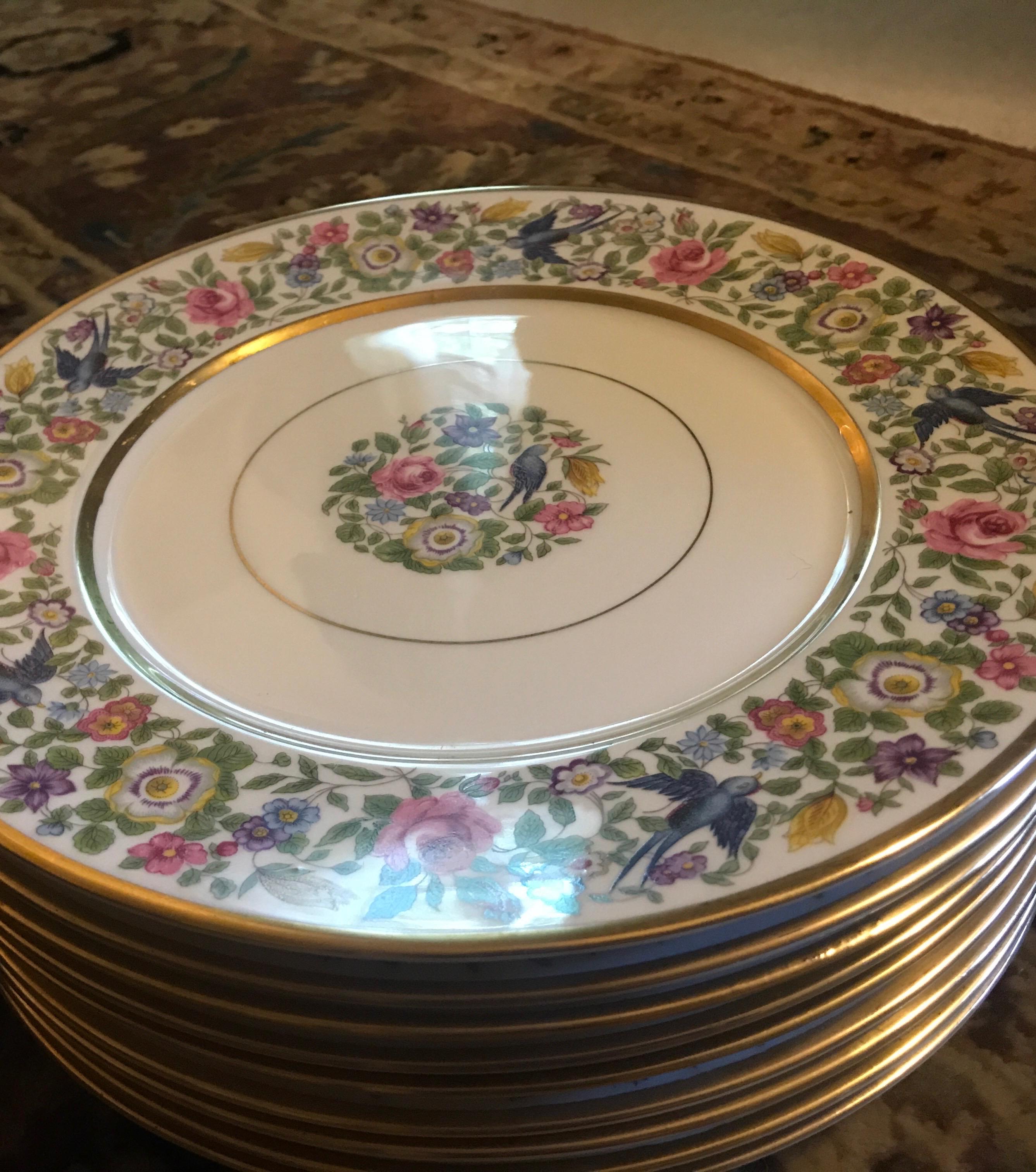 Porcelain Set of 9 Lamberton China Service Plates For Sale