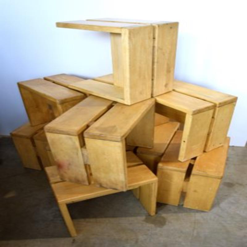 Ensemble de 9 tabourets Les Arcs par Charlotte Perriand, années 1950 en vente 4