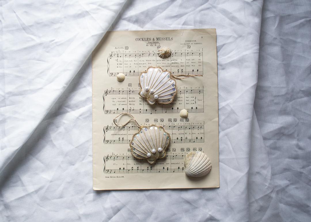 Unknown Set of 9 Limited Edition Artisan Irish Linen Seahorses Starfishes Shells Pastels For Sale