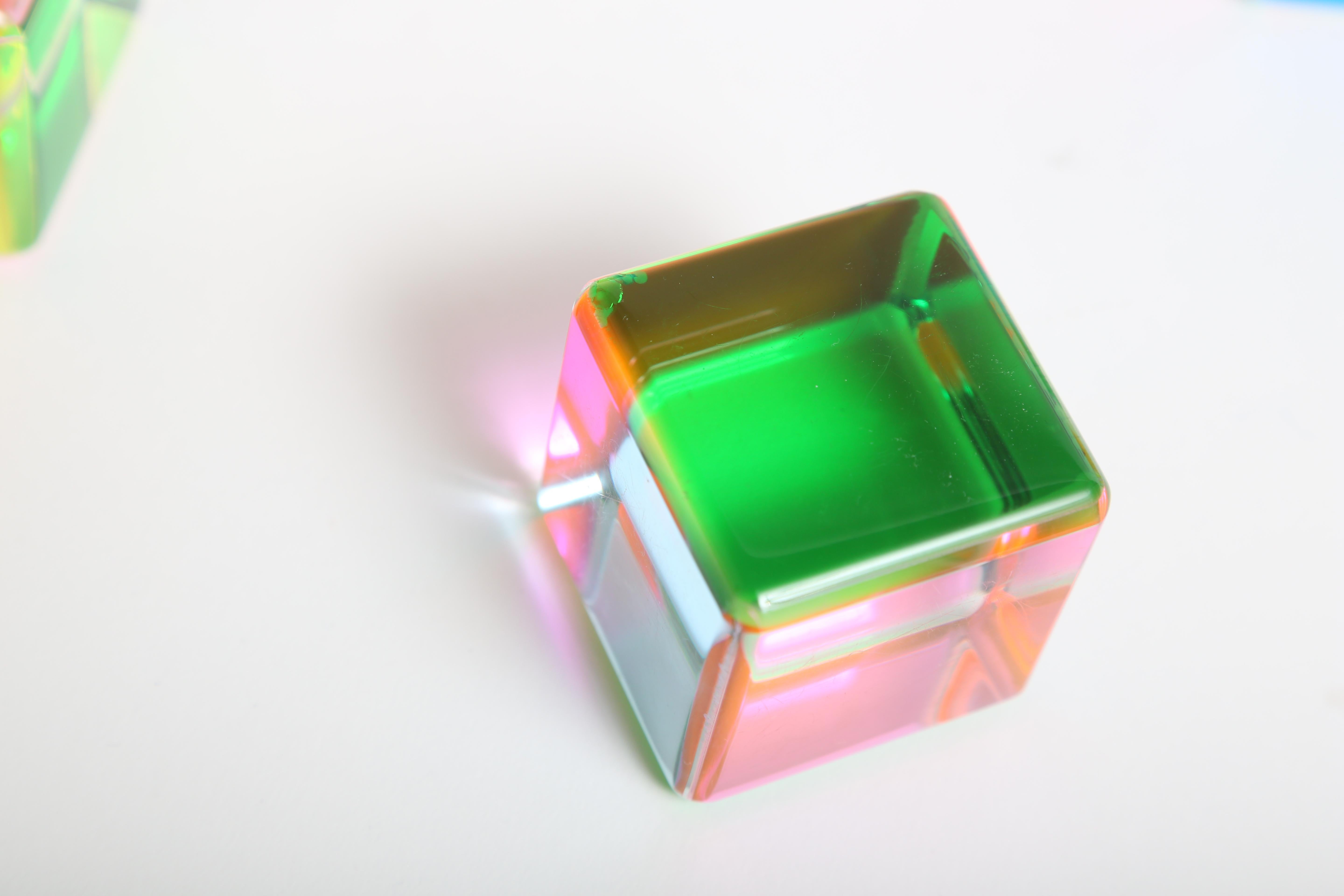 Set of 9 Lucite Cubes by Vasa Velizar Mihich 6