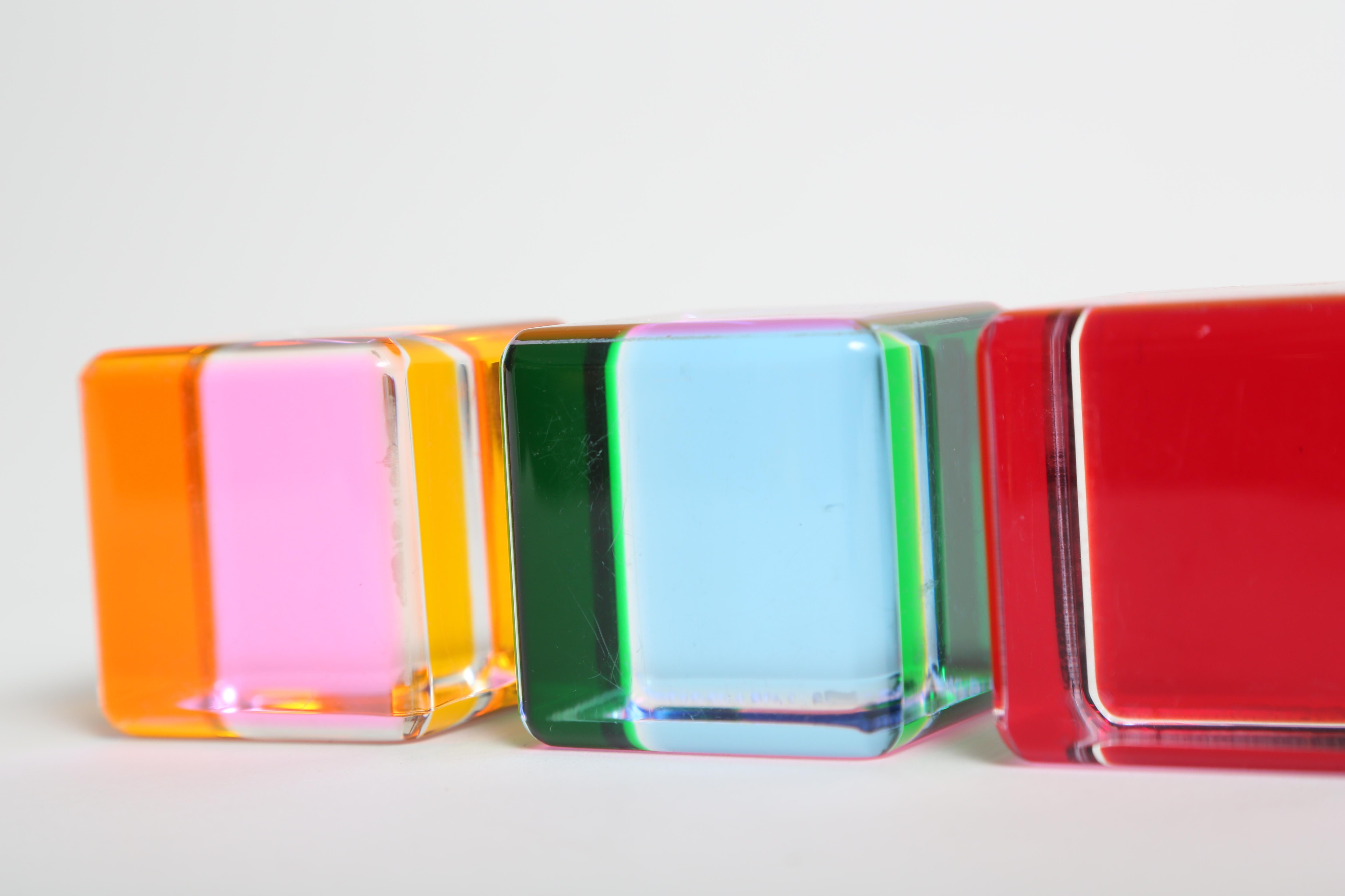 Set of 9 Lucite Cubes by Vasa Velizar Mihich 2