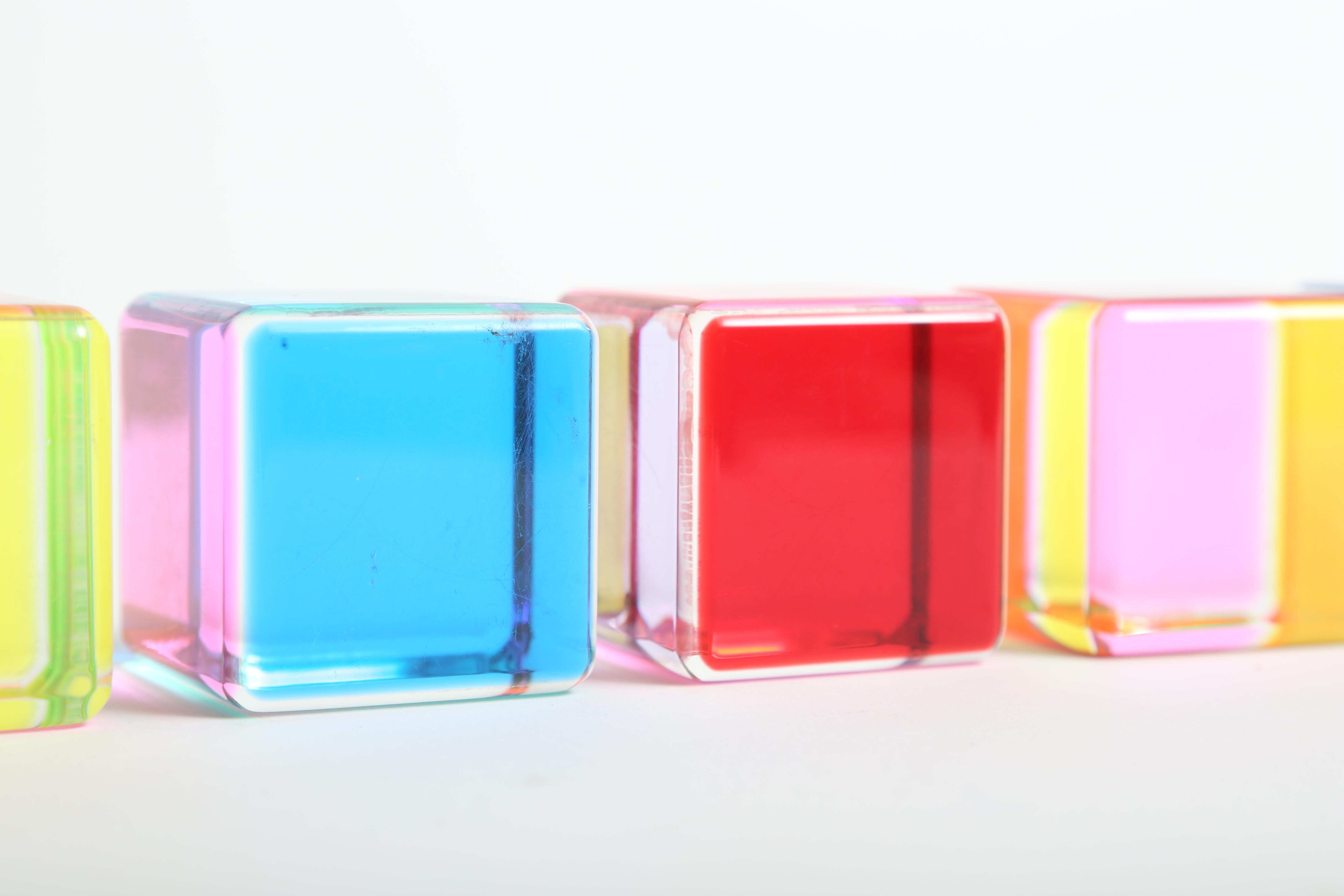 Set of 9 Lucite Cubes by Vasa Velizar Mihich 3