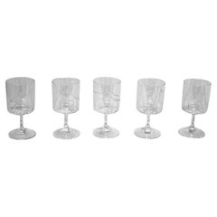 Set of 9 Mid-Century Crystal Liqueur Glasses