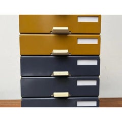 Set of 9 Mid-Century German Space Age Modular Paper Office Tray Container, 1960s