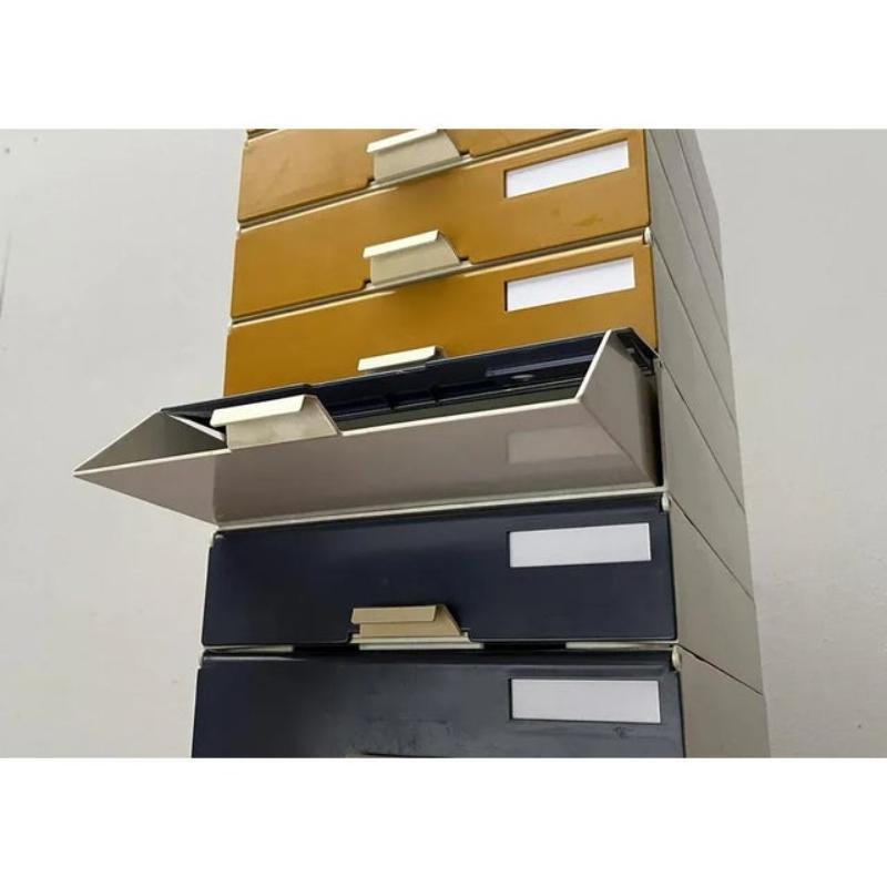 Set of 9 Mid-Century German Space Age Modular Paper Office Tray Container, 1960s In Good Condition For Sale In Hamburg, DE