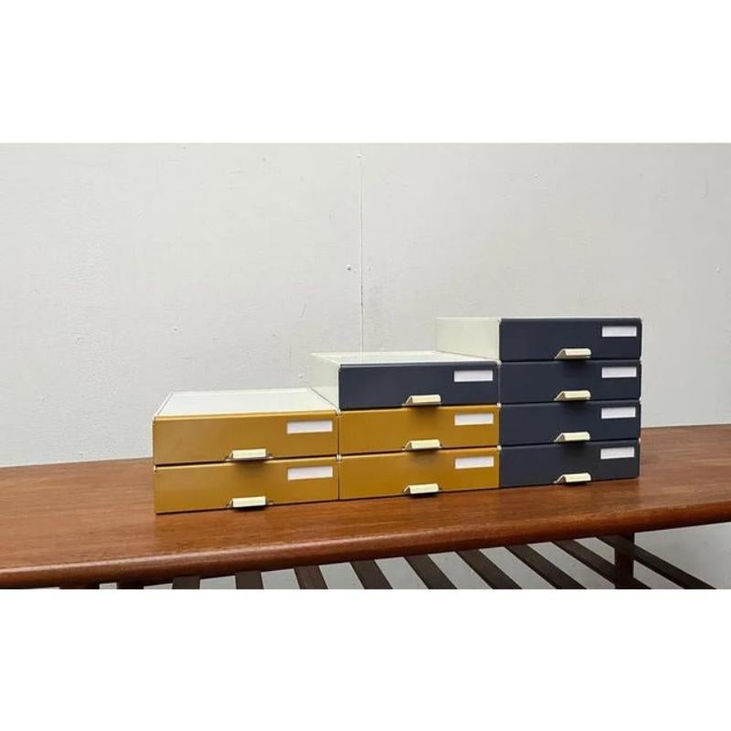 20th Century Set of 9 Mid-Century German Space Age Modular Paper Office Tray Container, 1960s For Sale