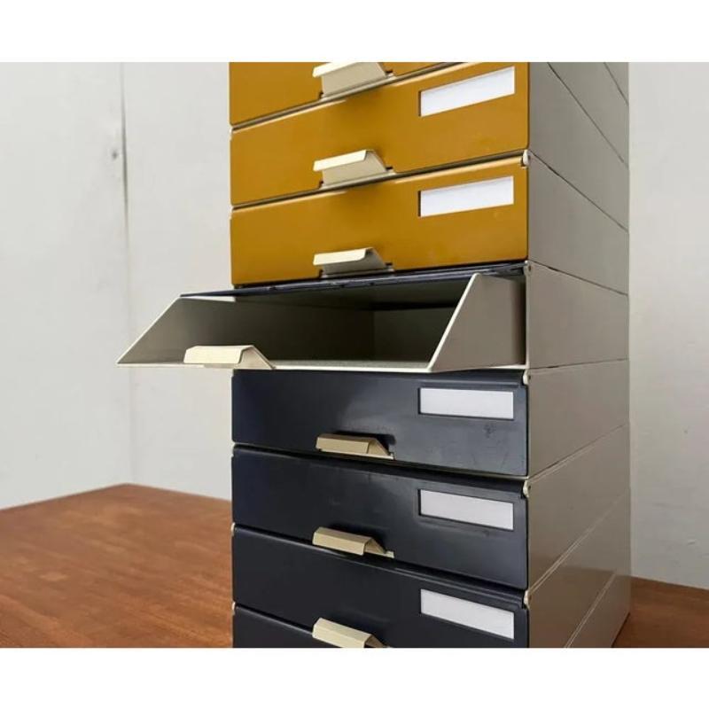 Set of 9 Mid-Century German Space Age Modular Paper Office Tray Container, 1960s For Sale 1