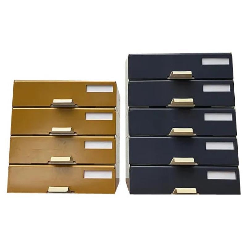 Set of 9 Mid-Century German Space Age Modular Paper Office Tray Container, 1960s For Sale