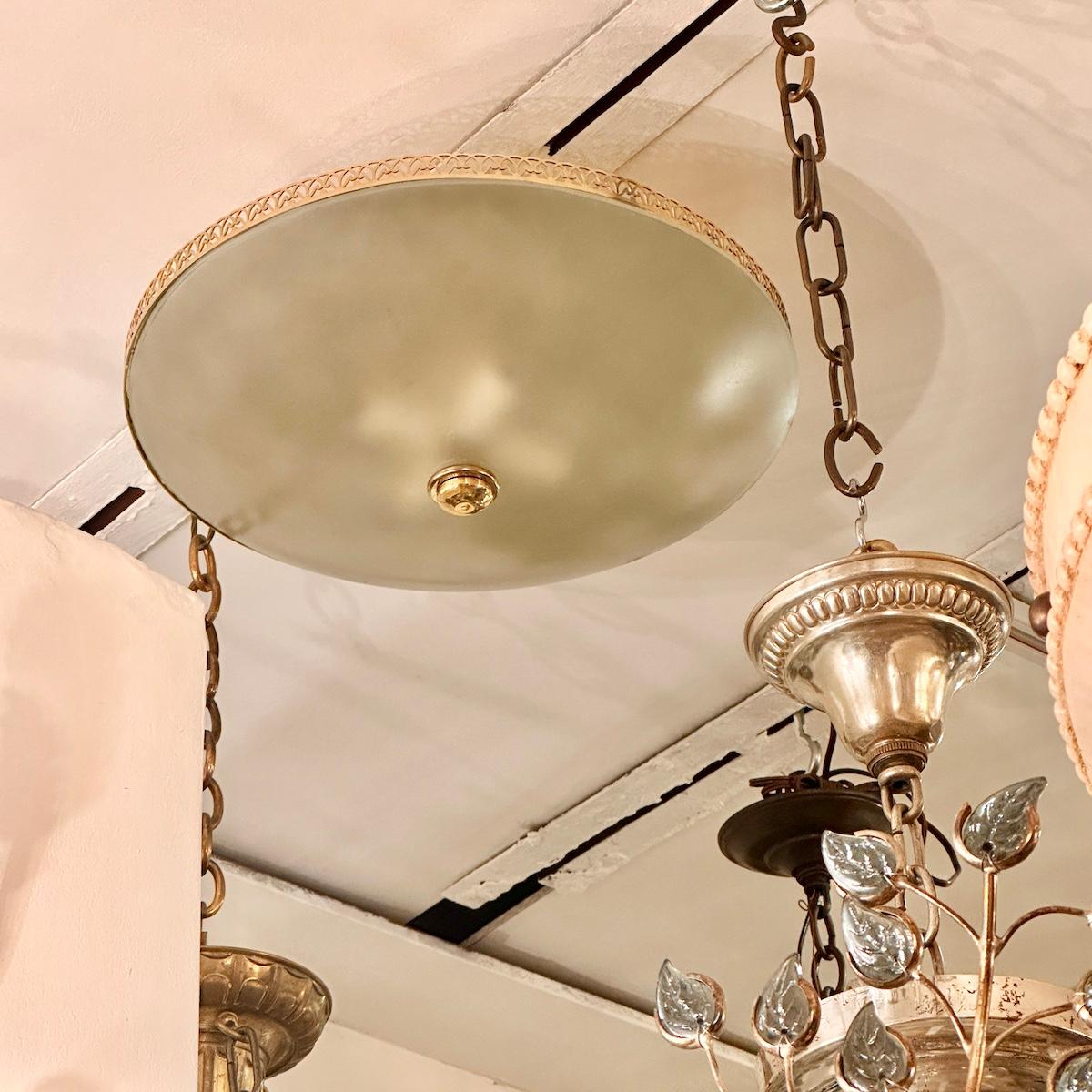 Mid-20th Century Set of 9 Midcentury Flush Mounted Light Fixtures, Sold Individually For Sale