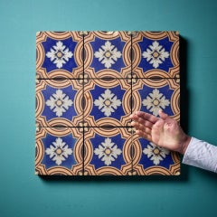 Set of 9 Minton & Co. Encaustic Floral Patterned Tiles