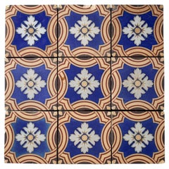 Ensemble de 9 Minton & Co. Carreaux à motifs floraux encaustiques