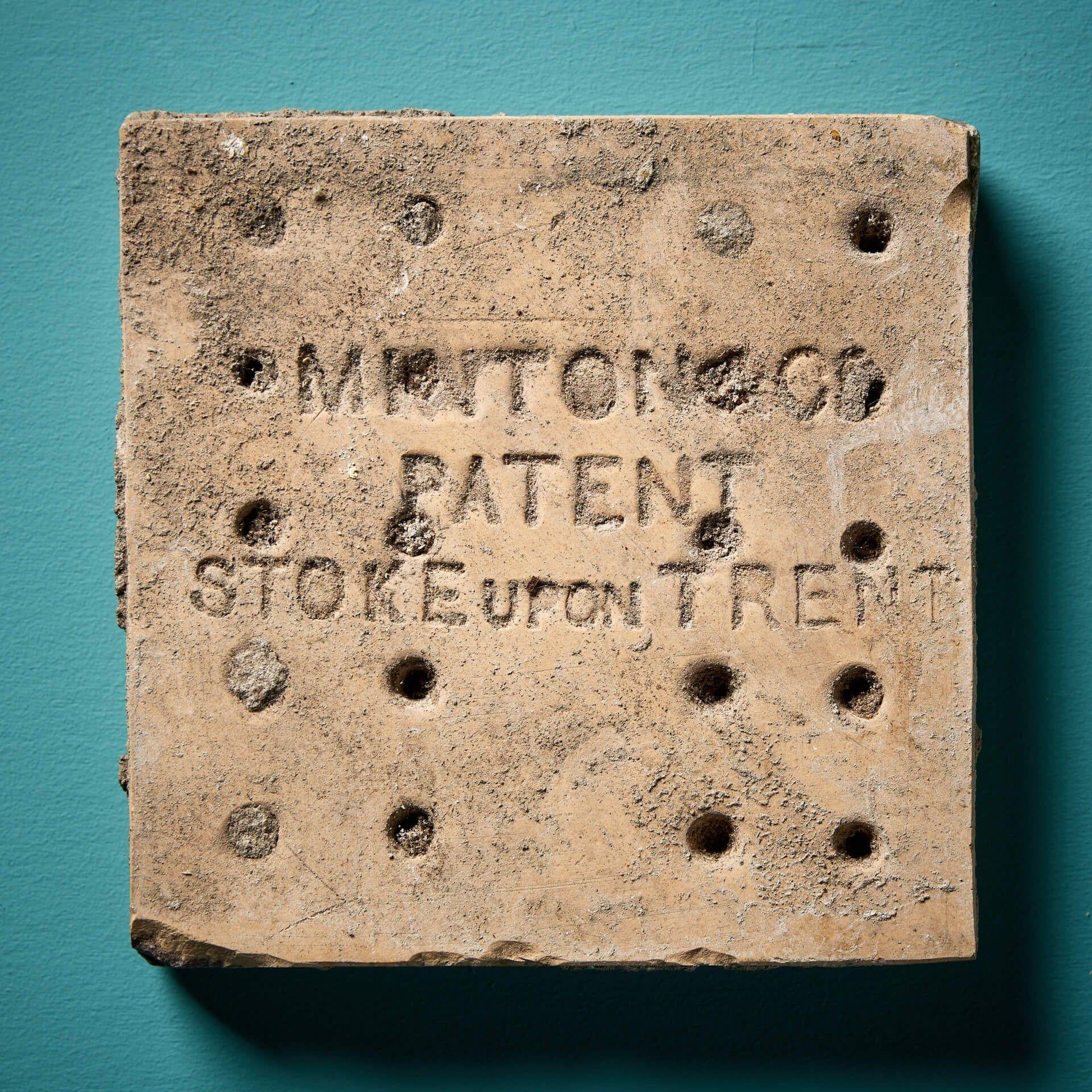 Hand-Crafted Set of 9 Minton & Co. Encaustic Patterned Tiles For Sale