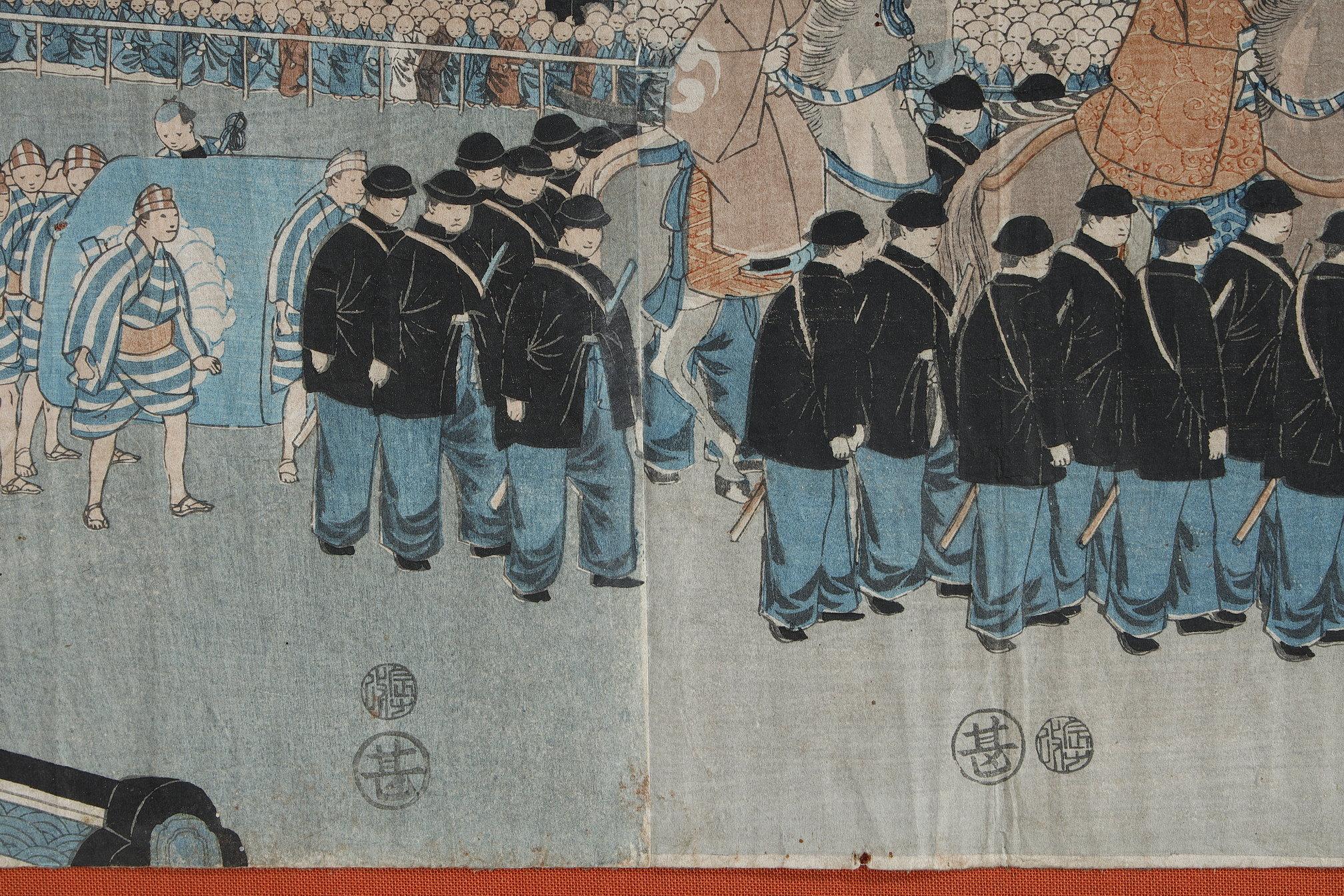 Set of 9 Oban Tate-e Japanese prints from the 19th century For Sale 15