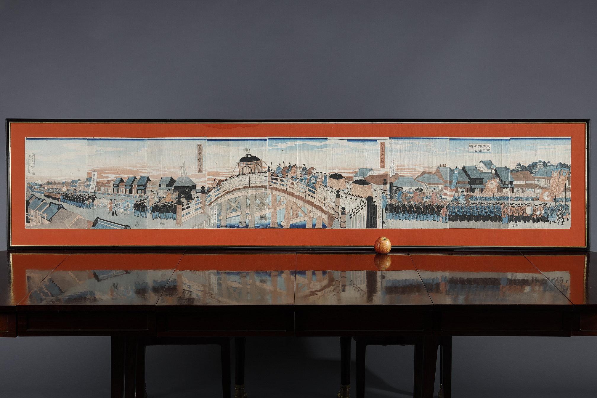 Paper Set of 9 Oban Tate-e Japanese prints from the 19th century For Sale