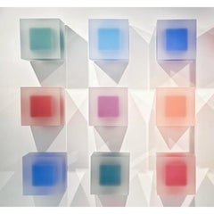 Set Of 9 Object Wall Installation in Colored Resin by Saerom Yoon