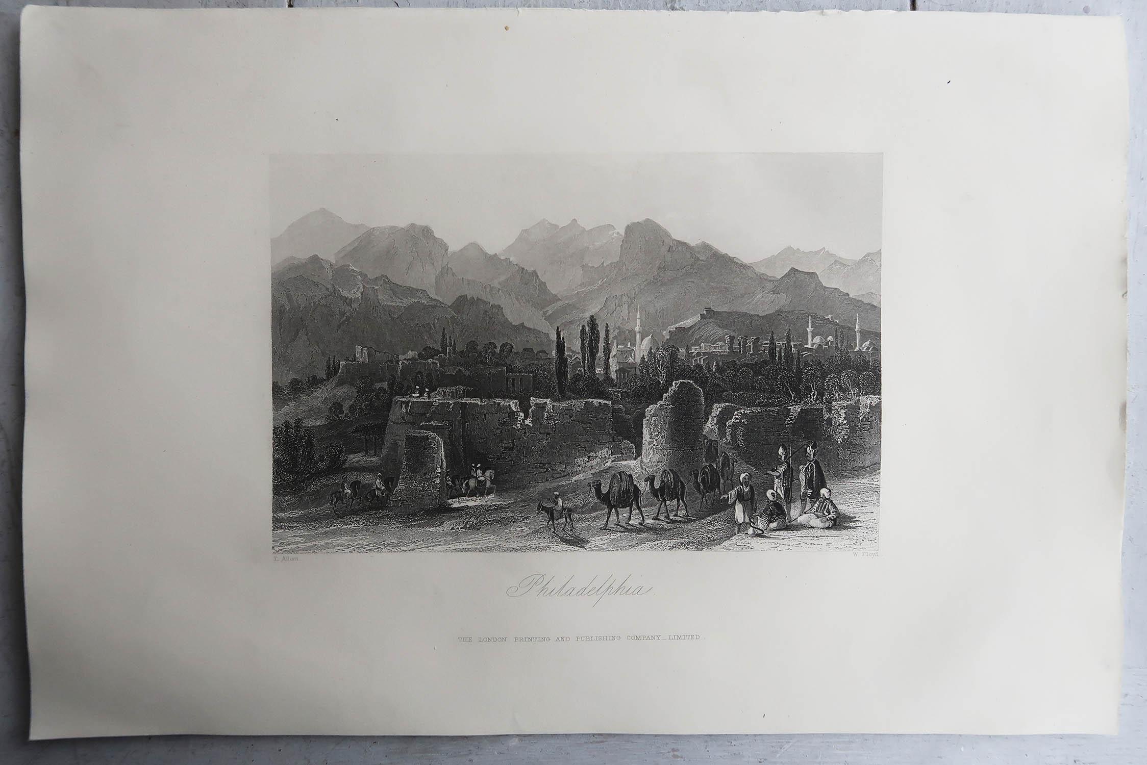 Islamic Set of 9 Original Antique Prints of the Levant / Holy Land /Middle East. C 1850 For Sale