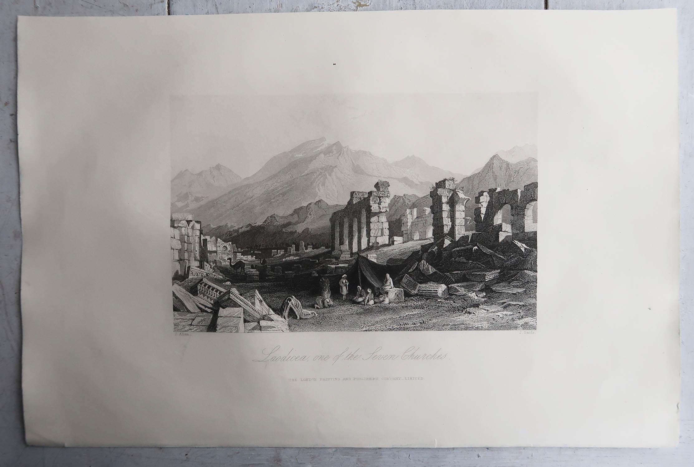 English Set of 9 Original Antique Prints of the Levant / Holy Land /Middle East. C 1850