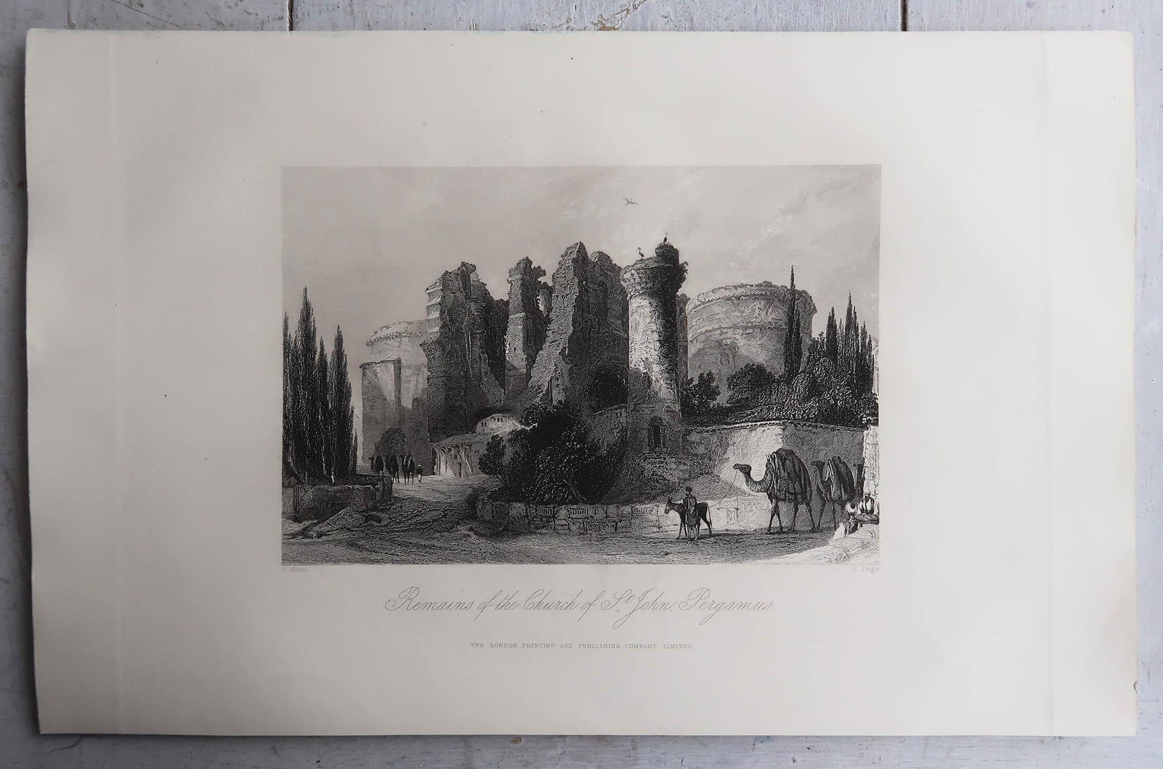 Paper Set of 9 Original Antique Prints of the Levant / Holy Land /Middle East. C 1850 For Sale