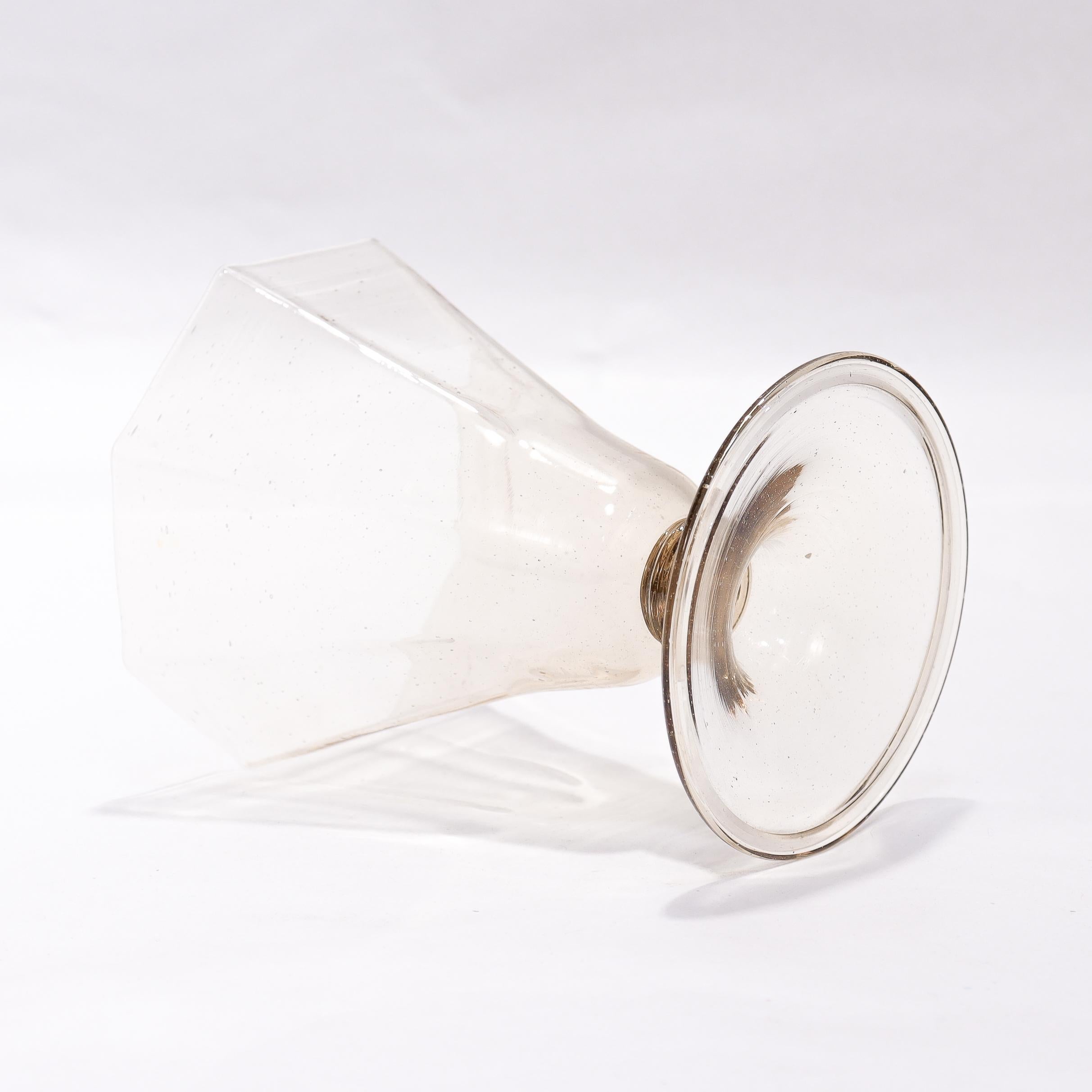 Satz von 9 Pauly & Co. Weinkelche oder Becher aus venezianischem oder Murano-Glas in hellem Bernstein (20. Jahrhundert) im Angebot