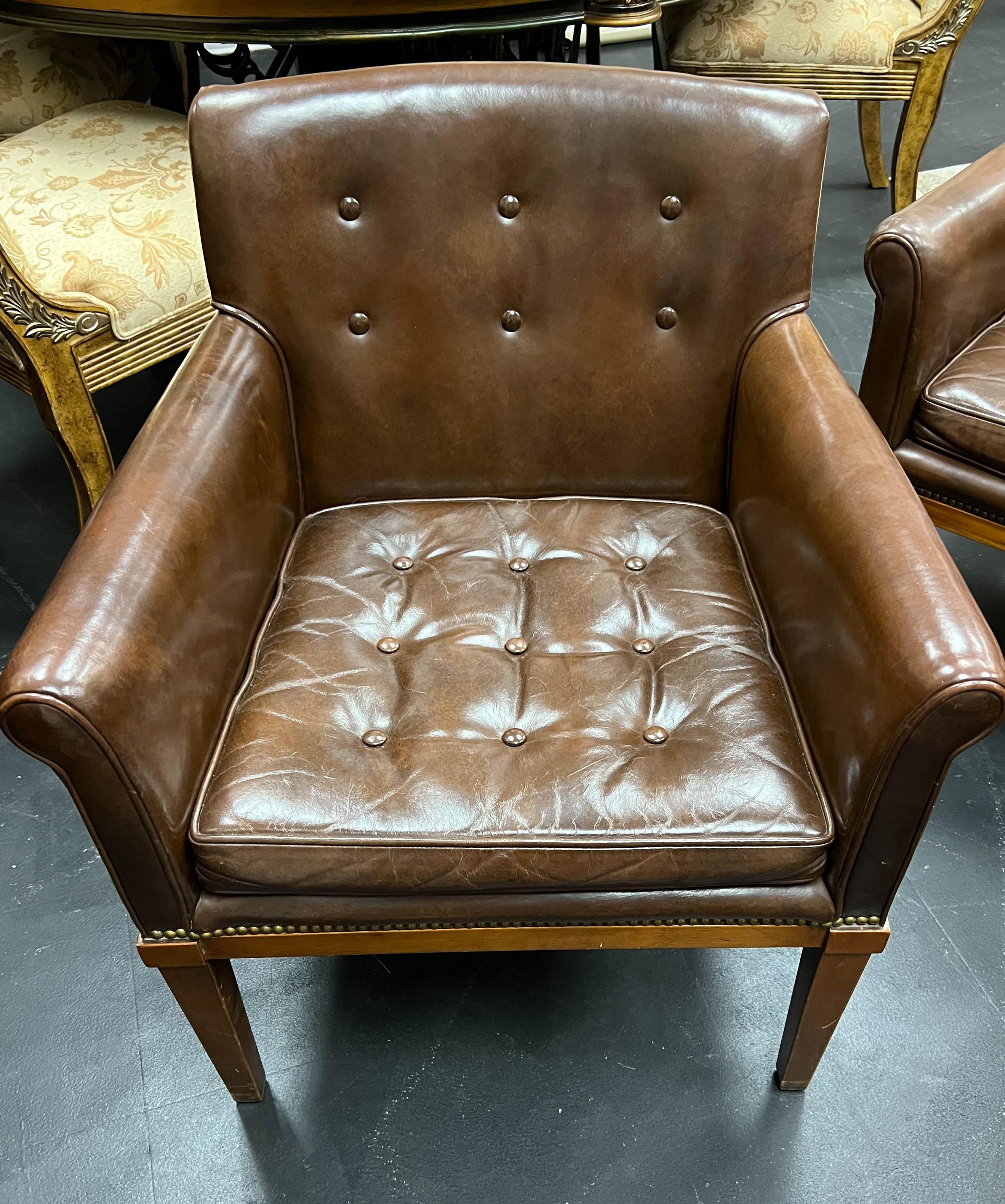 Mid-Century Modern Set of 9 Ralph Morse Leather Armchairs