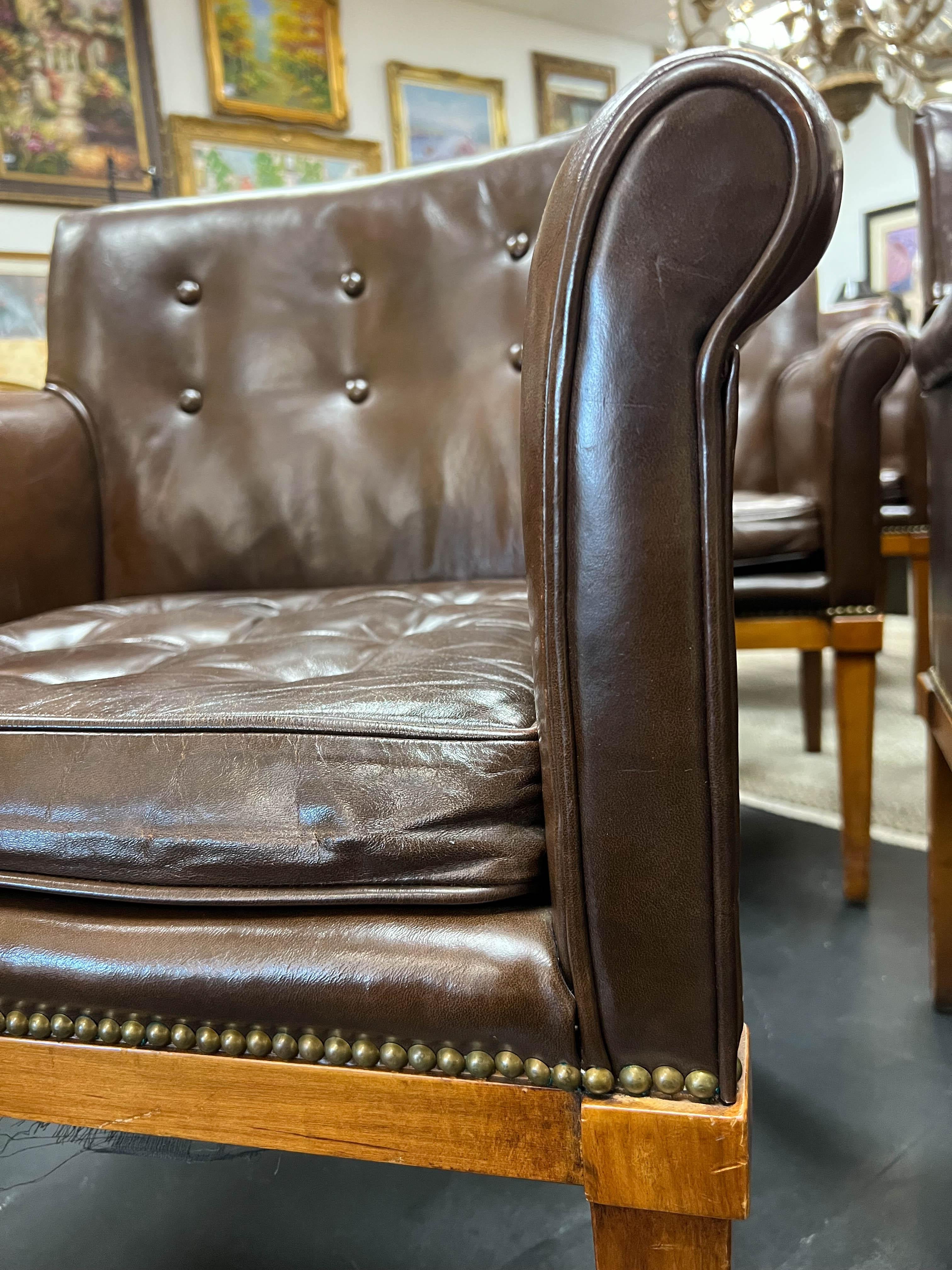 Set of 9 Ralph Morse Leather Armchairs 2