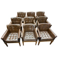 Set of 9 Ralph Morse Leather Armchairs Set of 9 Ralph Morse Leather Armchairs