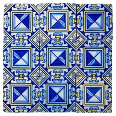 Ensemble de 9 carreaux décoratifs espagnols récupérés