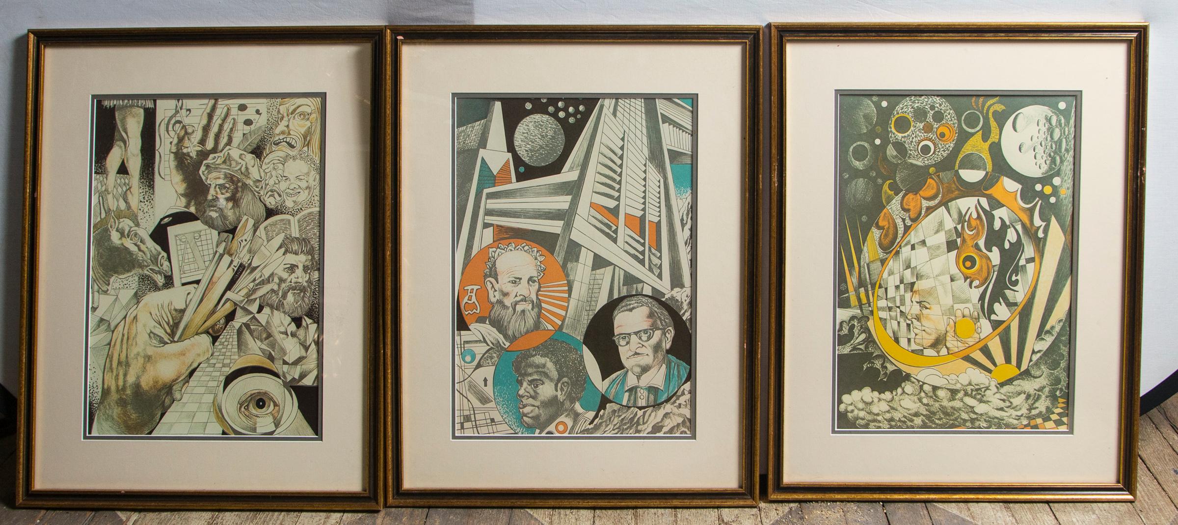 20th Century Set of 9 Science Fiction Prints For Sale