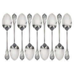 Set di 9 cucchiaini da tè in argento "Grand Colonial", Canada, realizzato da Wallace Silversmiths