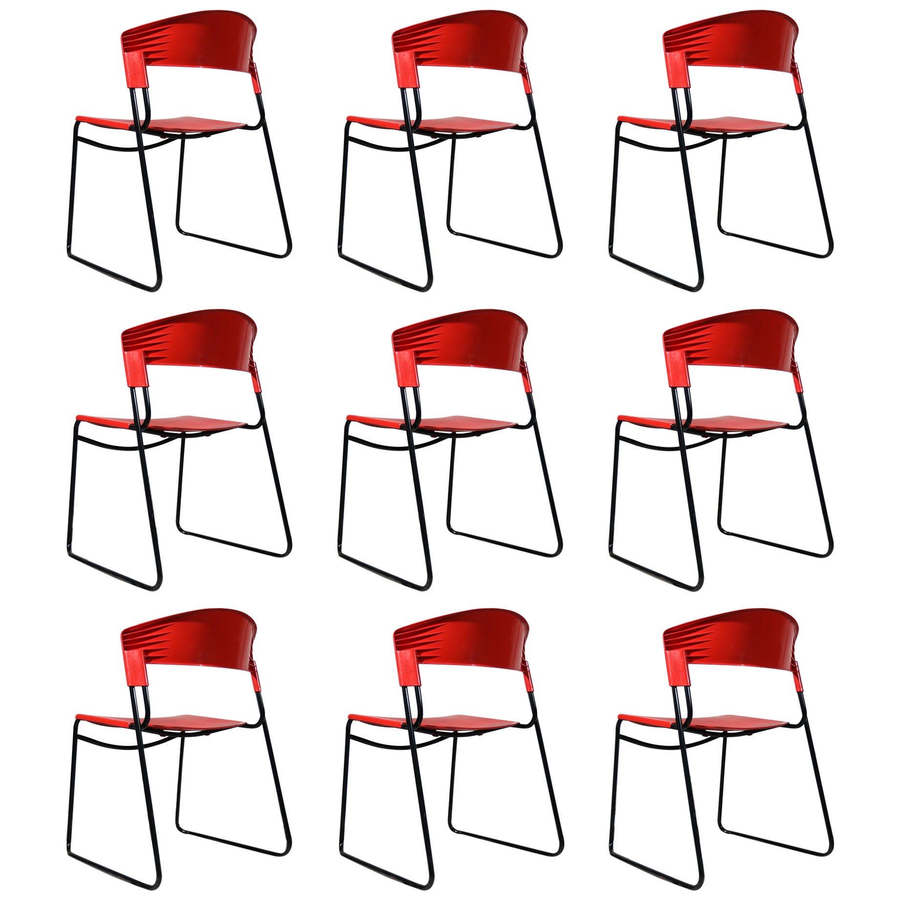 Set von 9 stapelbaren Paolo Favaretto & Airborne-Sets  Assisa 1986
