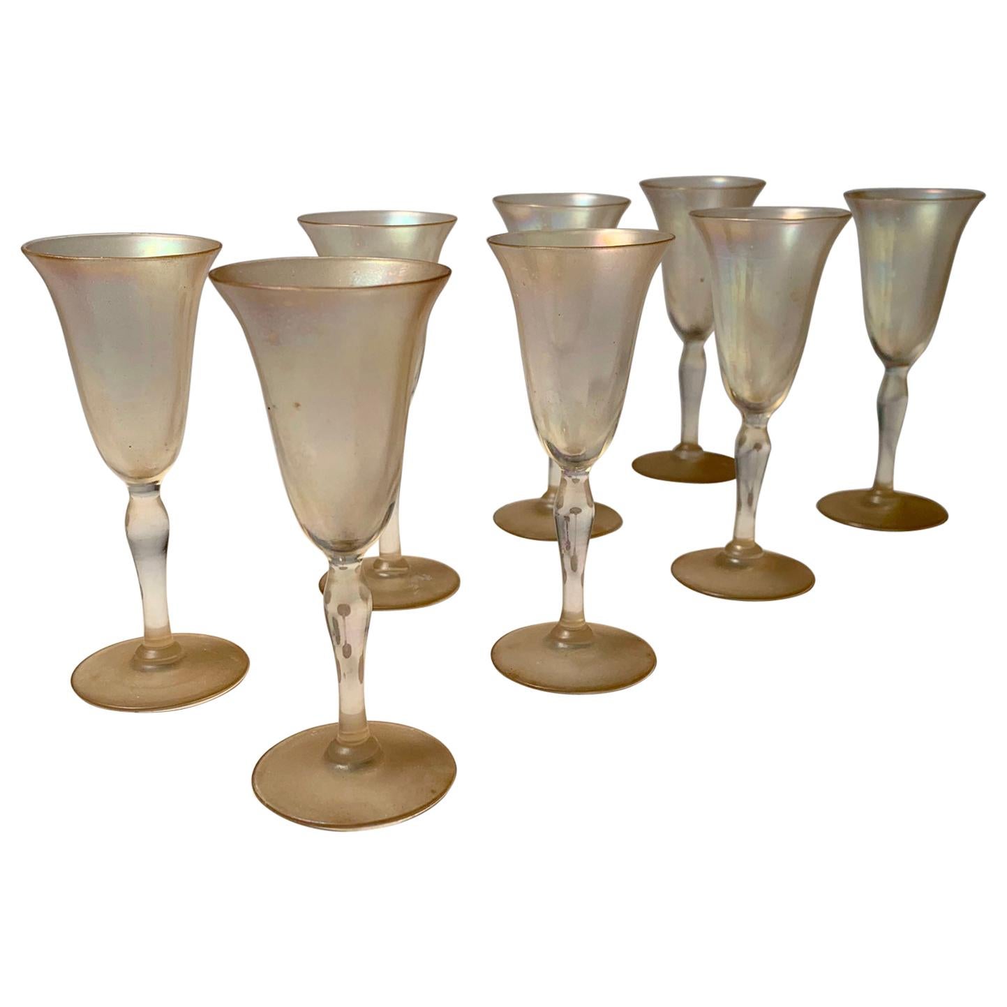 Set of 9 Steuben Cordial Glasses