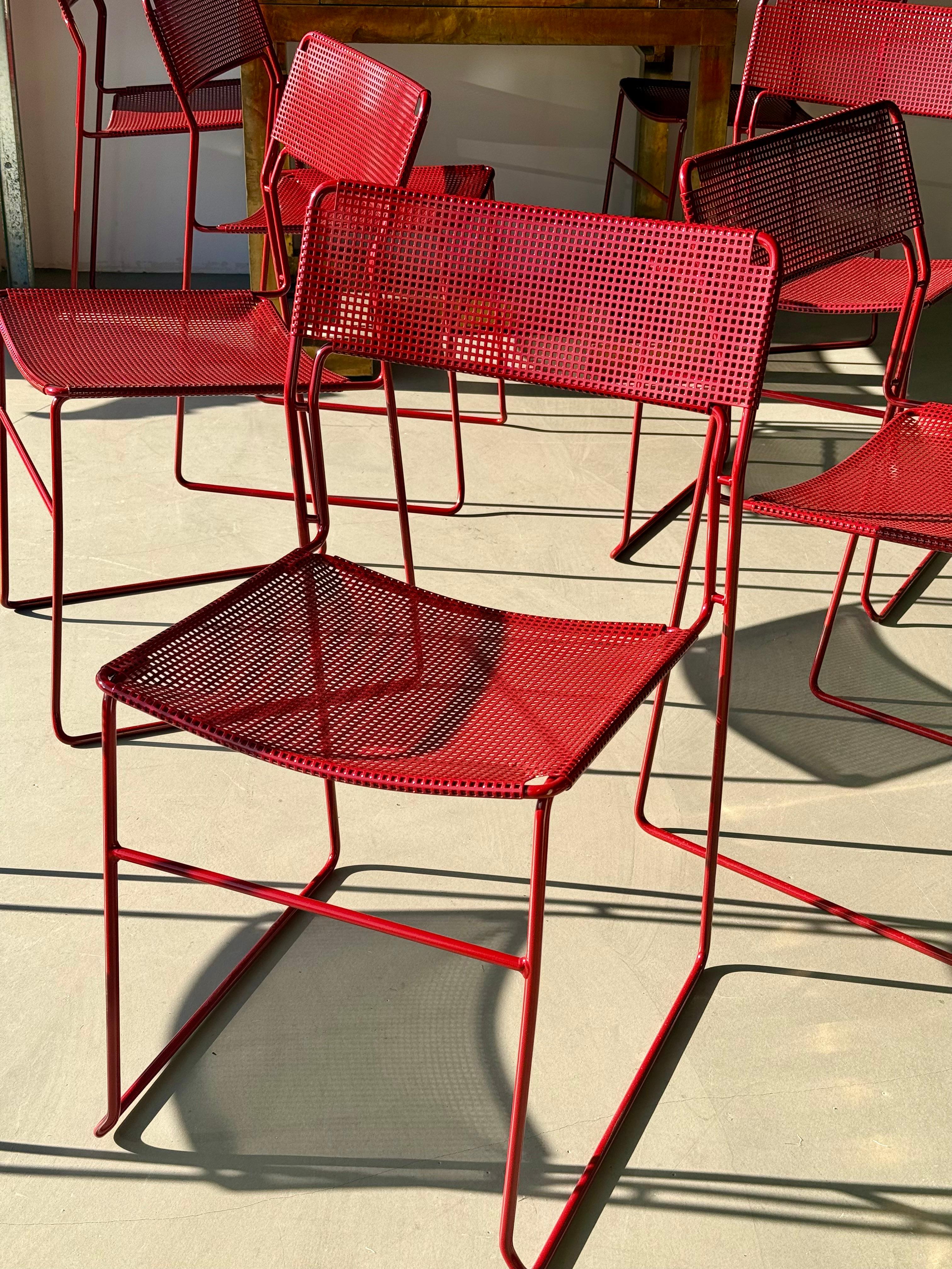 Set of 9 “Sultana” Dining / Side Chairs by Arrben, Italy (Stahl) im Angebot