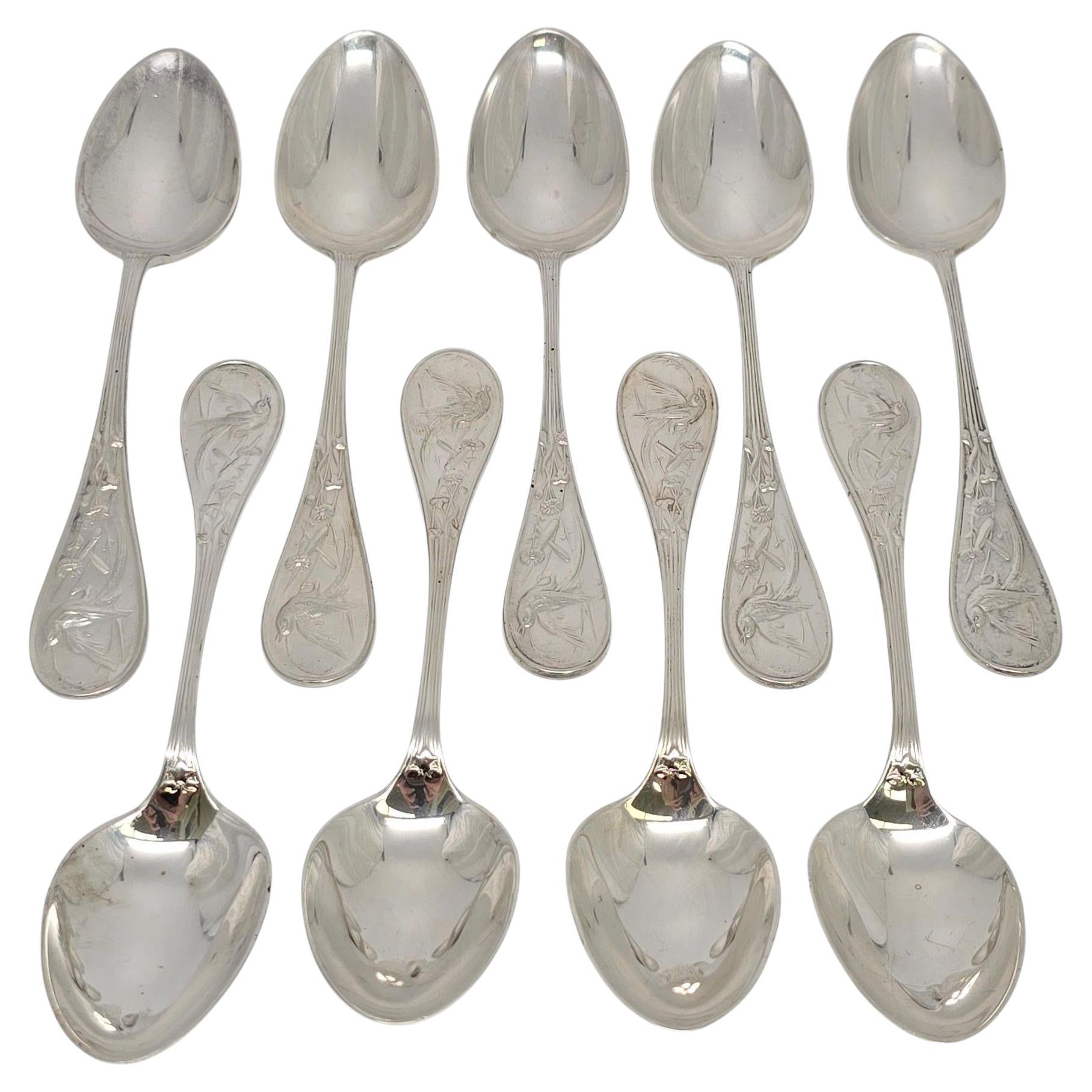 Set di 9 cucchiai da minestra ovali in argento sterling Tiffany & Co.