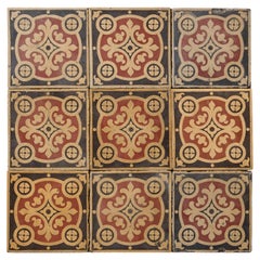 Set of 9 Tiles by W. Maw & Co Benthall Works, Broseley, Salop.