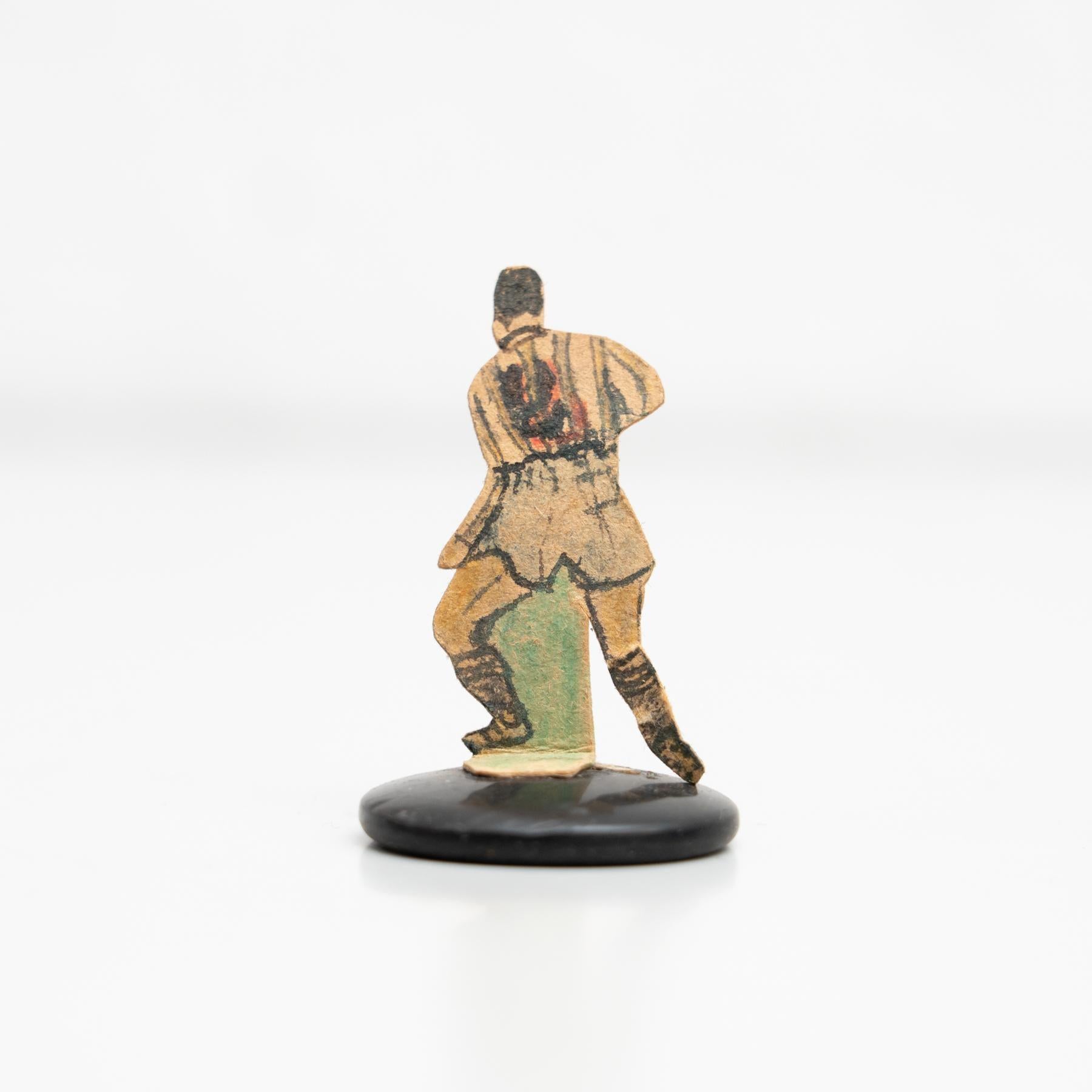 Set of 9 Traditional Antique Button Soccer Game Figures, circa 1950 For Sale 3