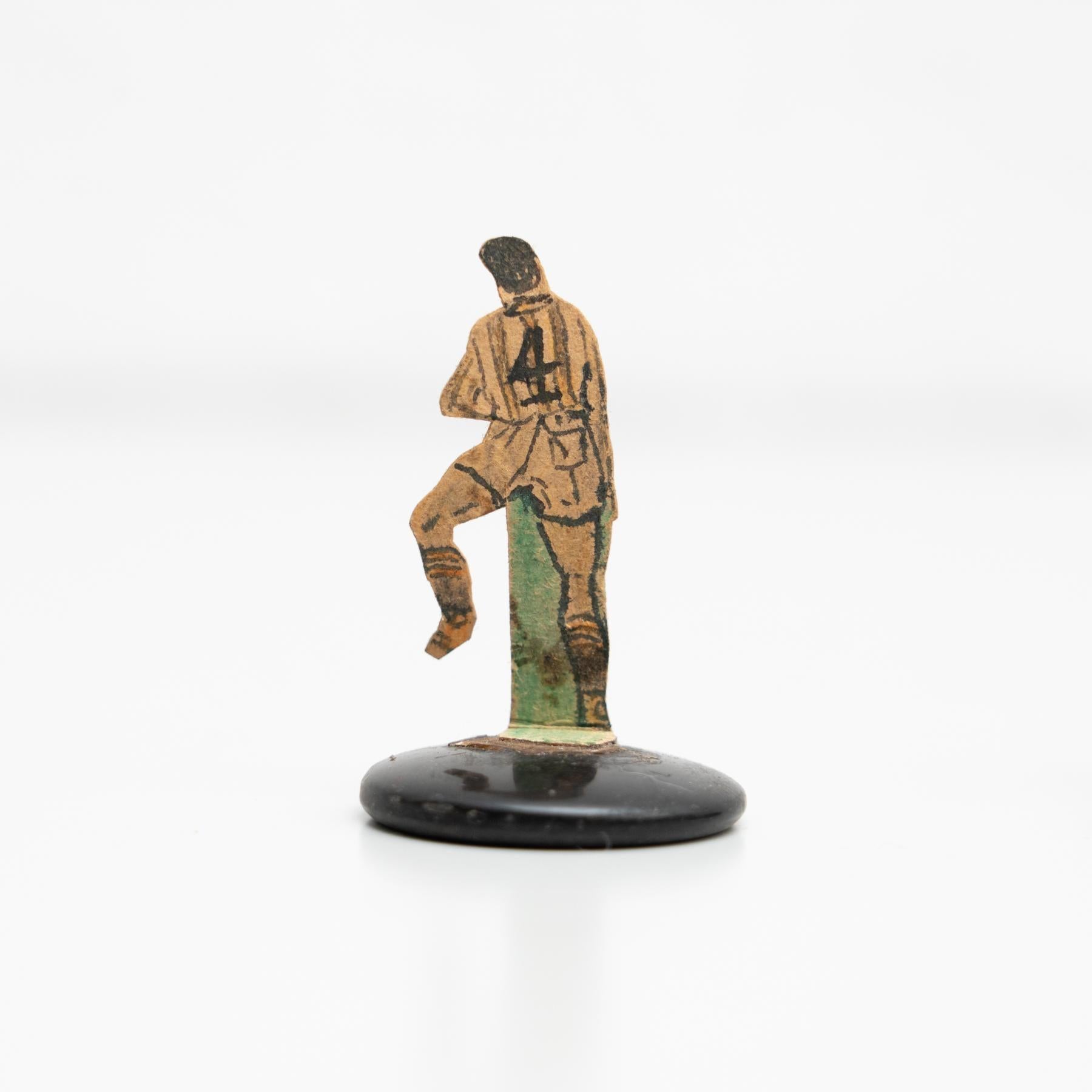 Set of 9 Traditional Antique Button Soccer Game Figures, circa 1950 For Sale 4