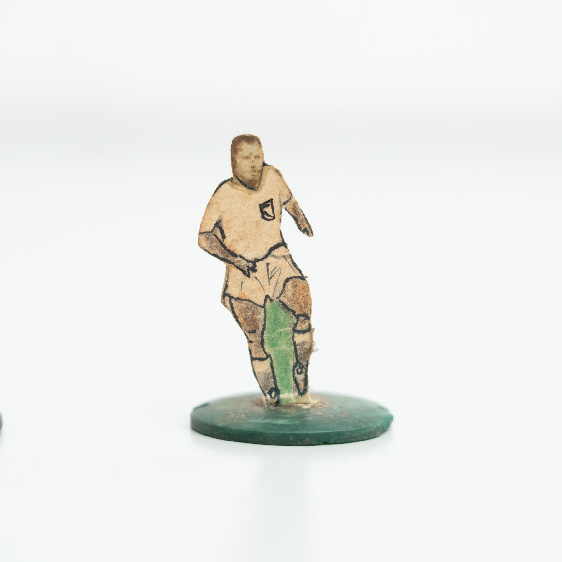 Set of 9 Traditional Antique Button Soccer Game Figures, circa 1950 For Sale 4