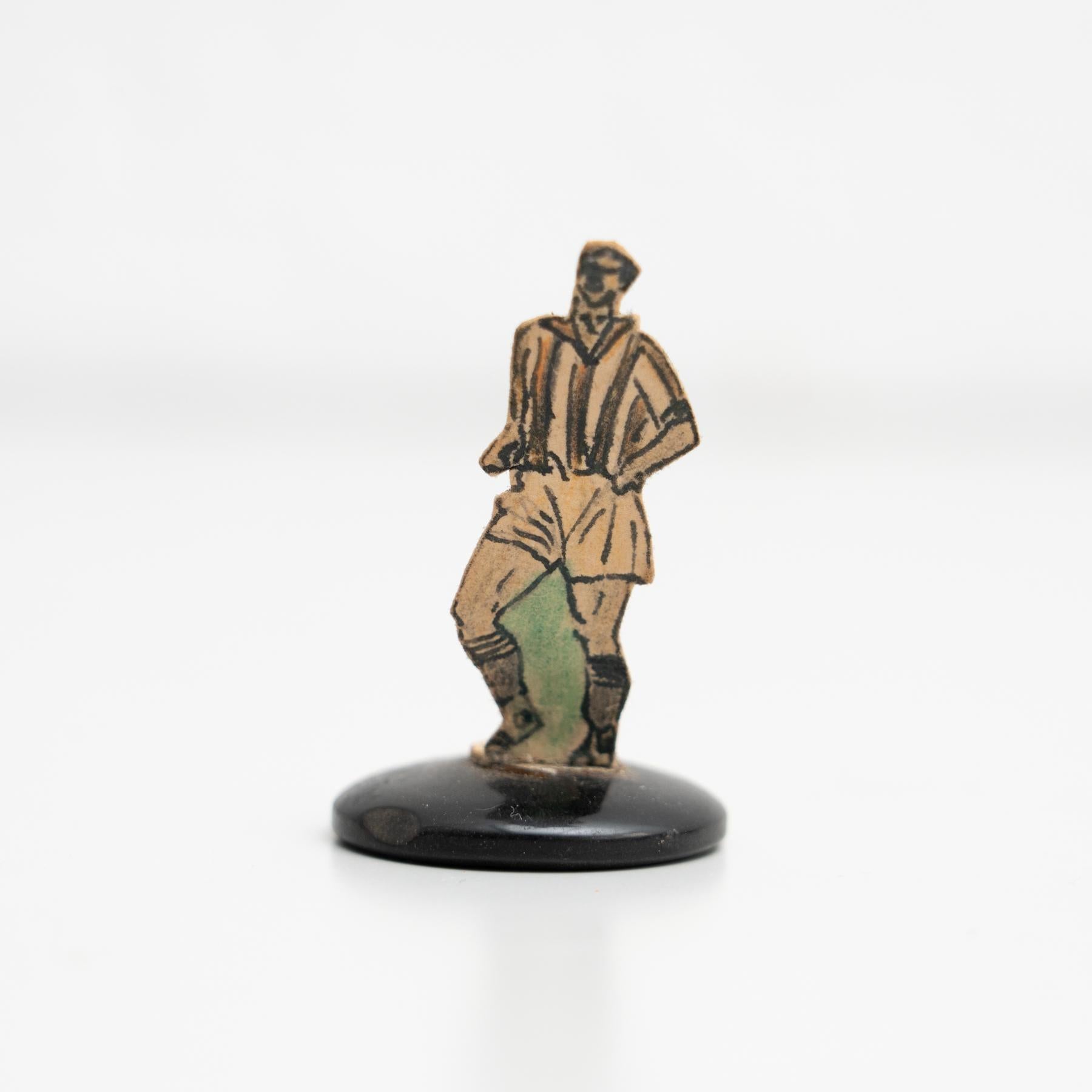 Set of 9 Traditional Antique Button Soccer Game Figures, circa 1950 For Sale 7