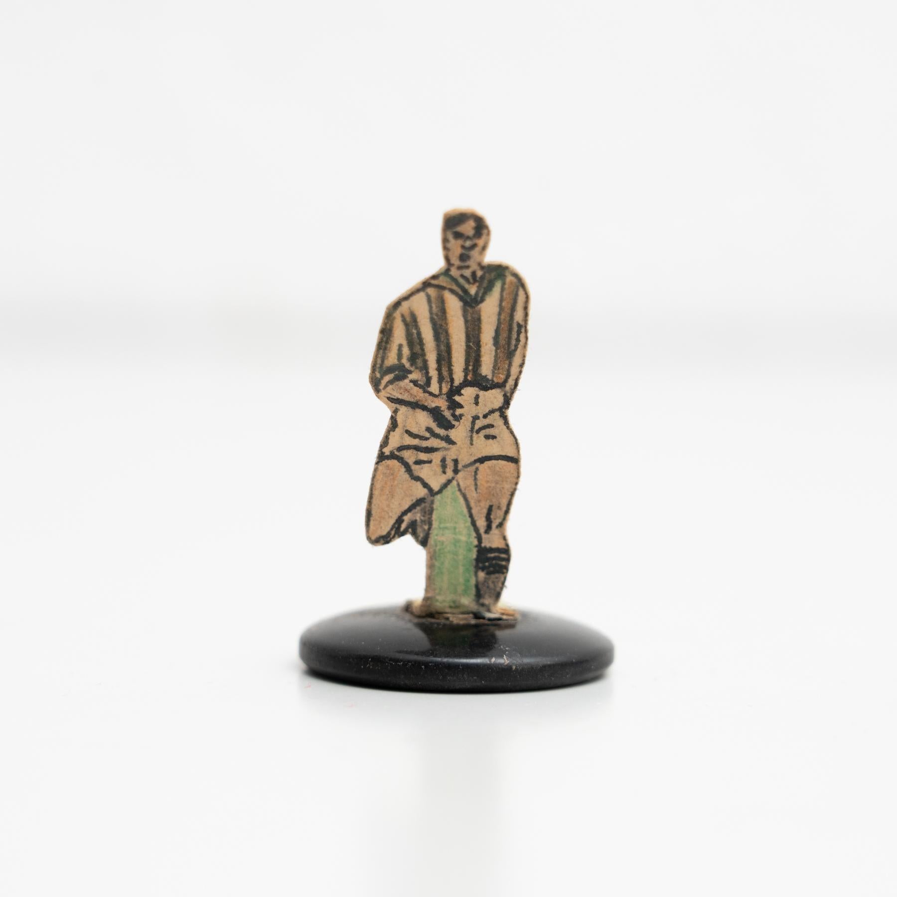 Set of 9 Traditional Antique Button Soccer Game Figures, circa 1950 For Sale 8
