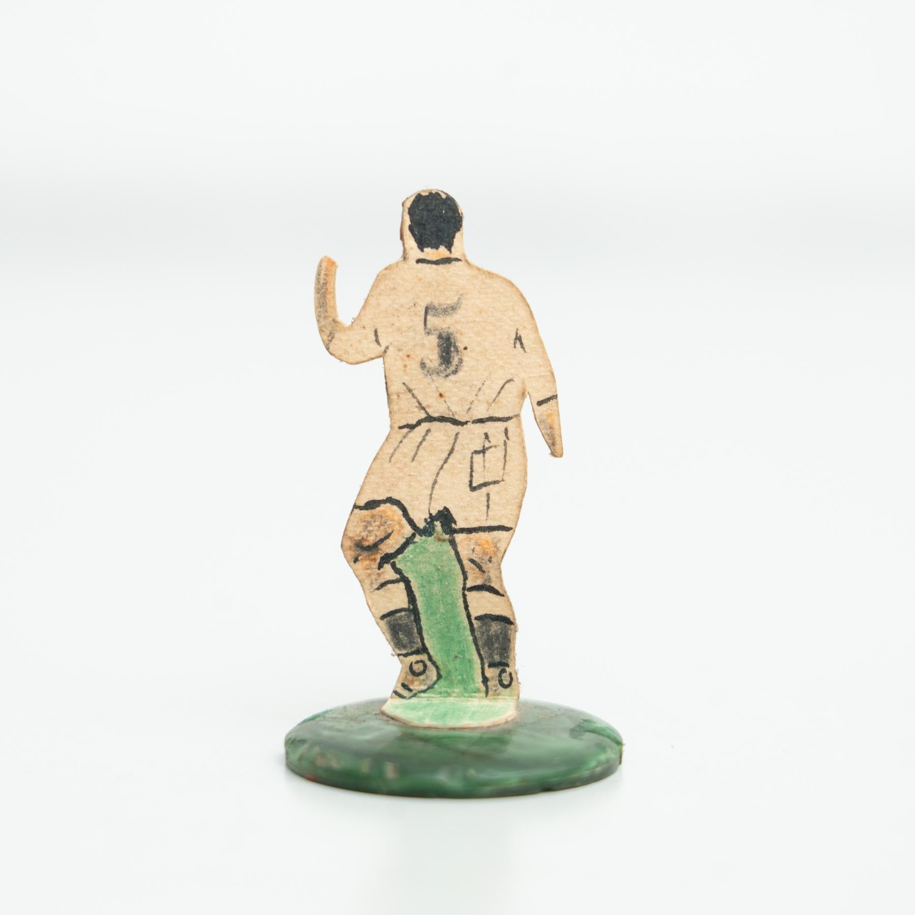Set of 9 Traditional Antique Button Soccer Game Figures, circa 1950 For Sale 8