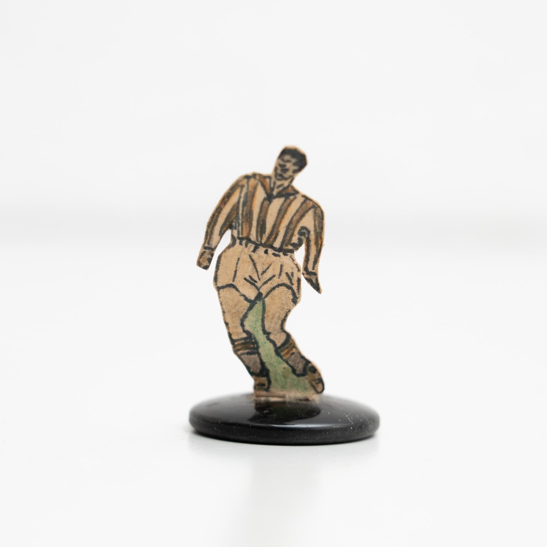 Set of 9 Traditional Antique Button Soccer Game Figures, circa 1950 For Sale 9