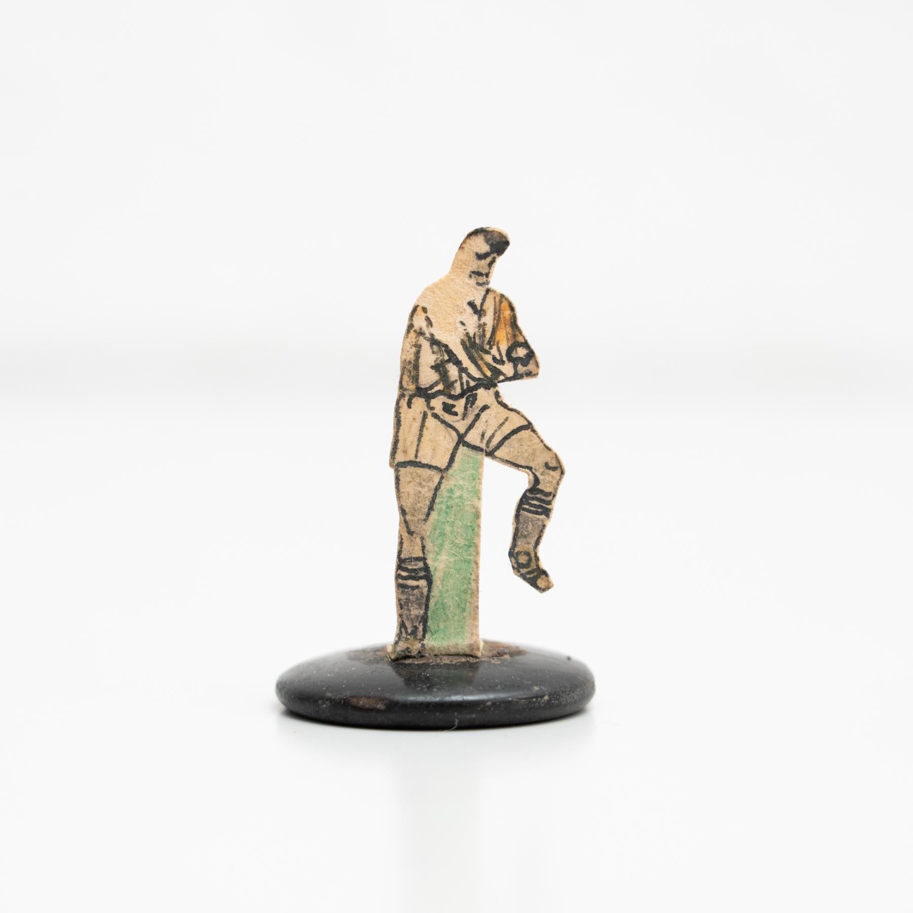Set of 9 Traditional Antique Button Soccer Game Figures, circa 1950 For Sale 13