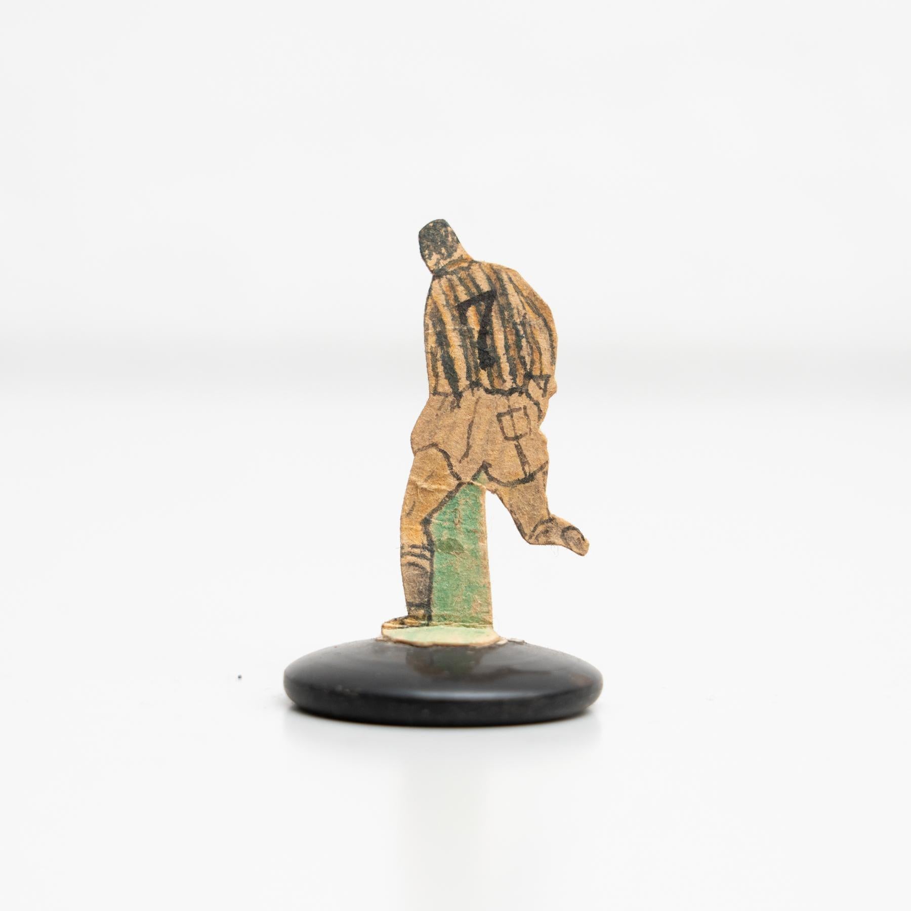 Set of 9 Traditional Antique Button Soccer Game Figures, circa 1950 For Sale 1