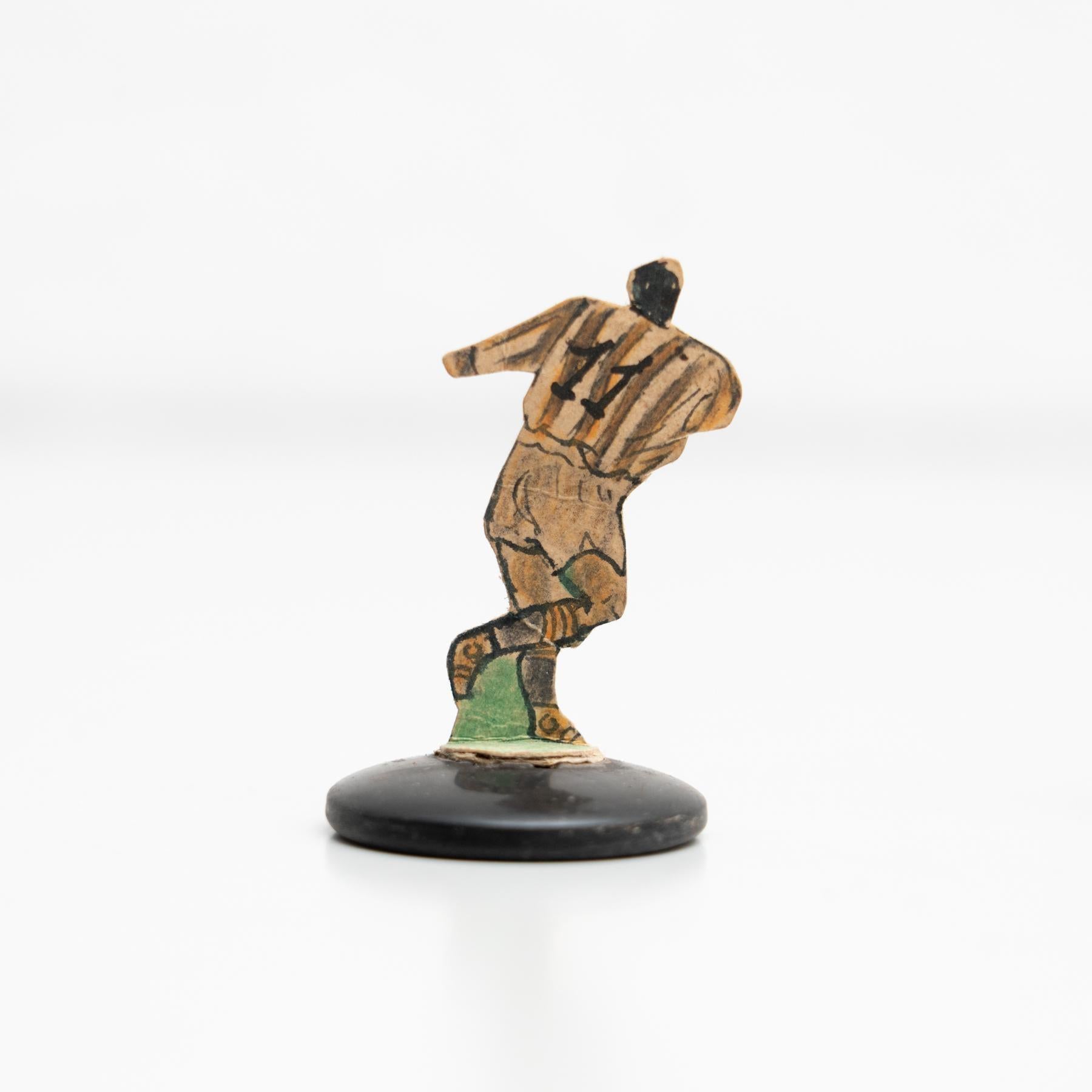 Set of 9 Traditional Antique Button Soccer Game Figures, circa 1950 For Sale 2