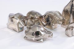 Lote de 9 animales bañados en plata de la serie Vintage 1970 de Gunnar Cyren para Dansk Zoo