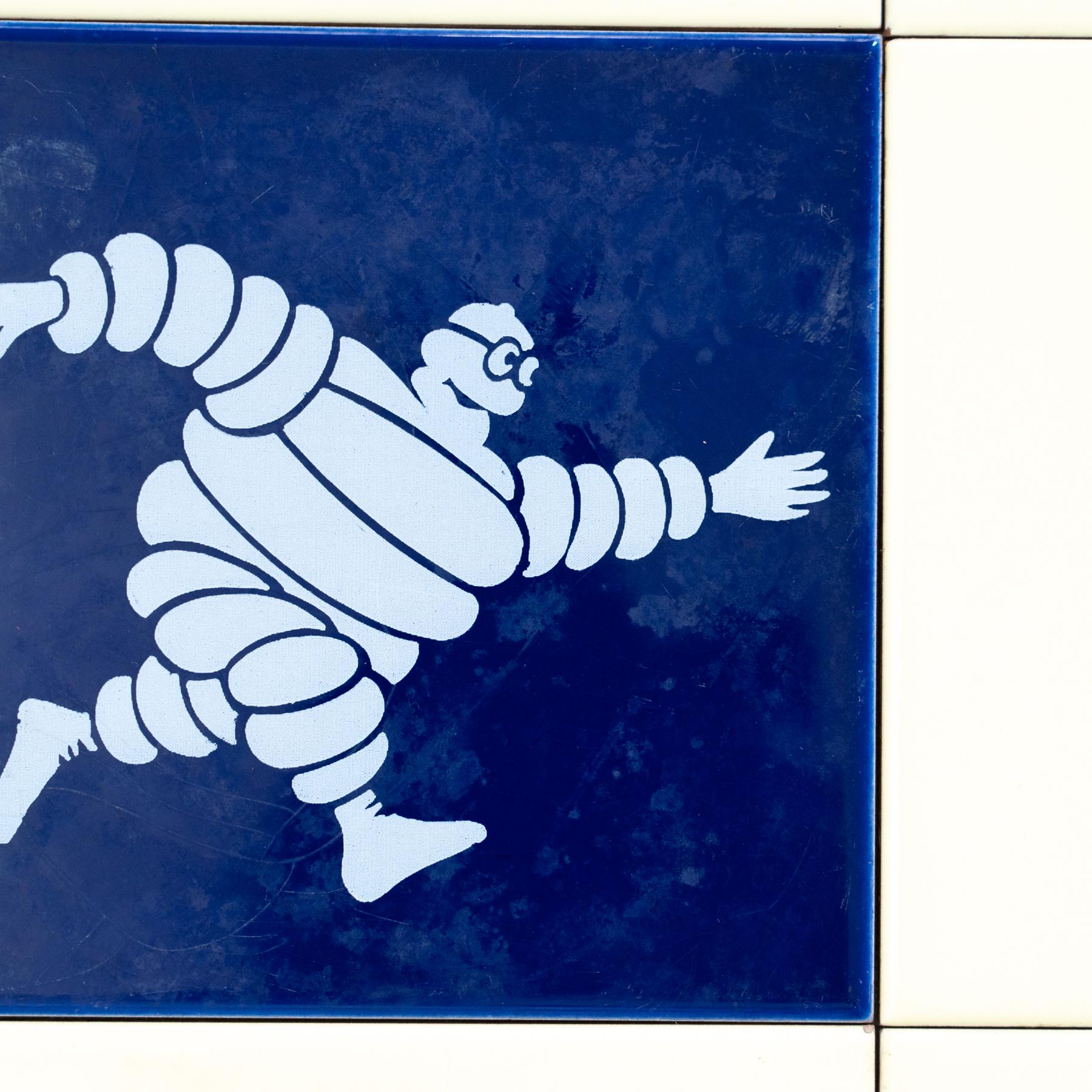 Set of 9 Vintage Michelin Man Tiles, circa 1960 7