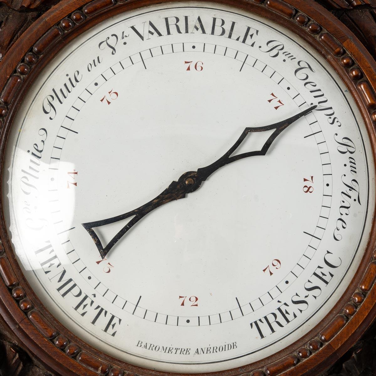 Ensemble d'un baromètre et d'une horloge, 19ème siècle Bon état - En vente à Saint-Ouen, FR