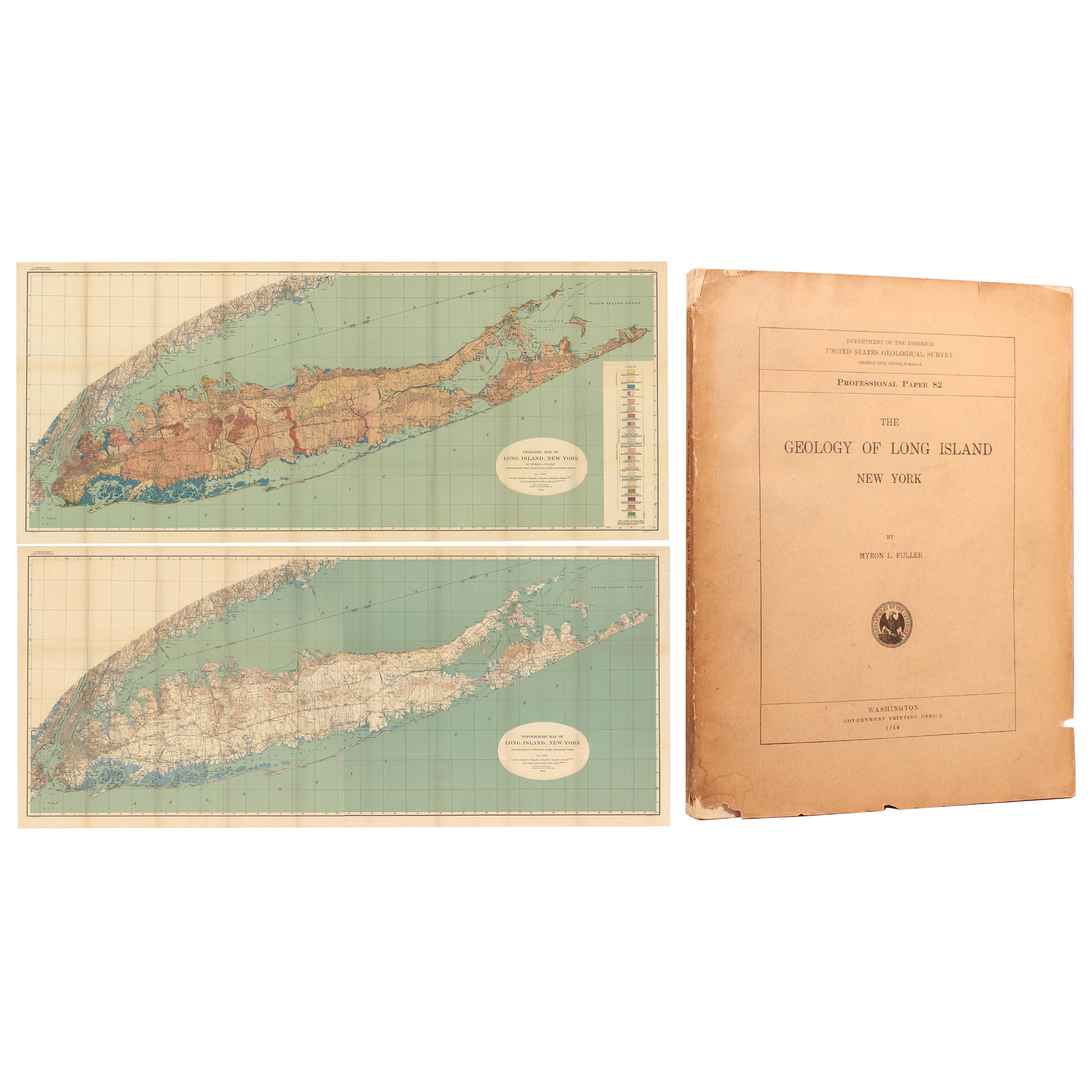 Set of a Book and Two Maps of Long Island, '1914'