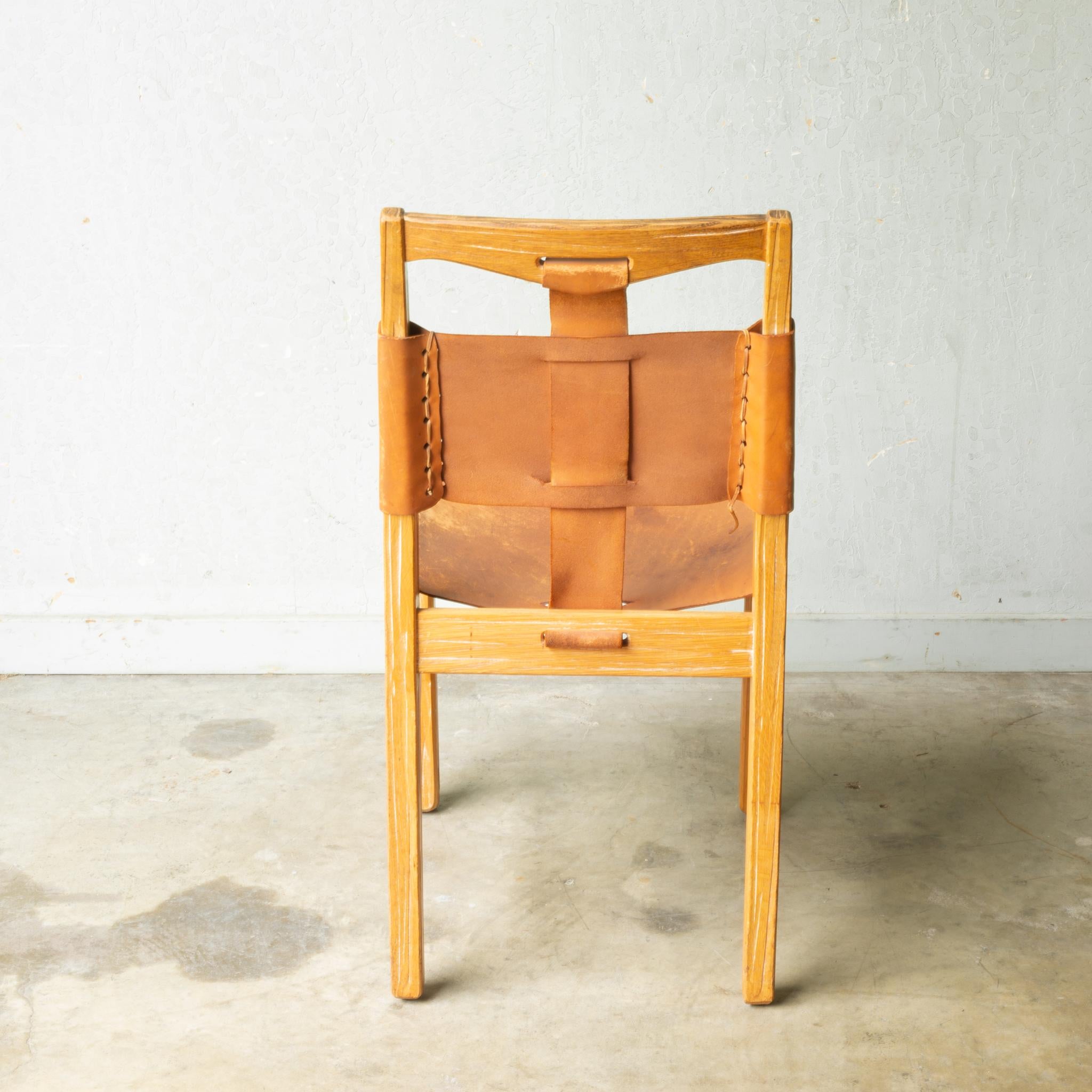 Set of A. Brandt Custom Leather Dining Chairs, circa 1940-1950-Two Available 8