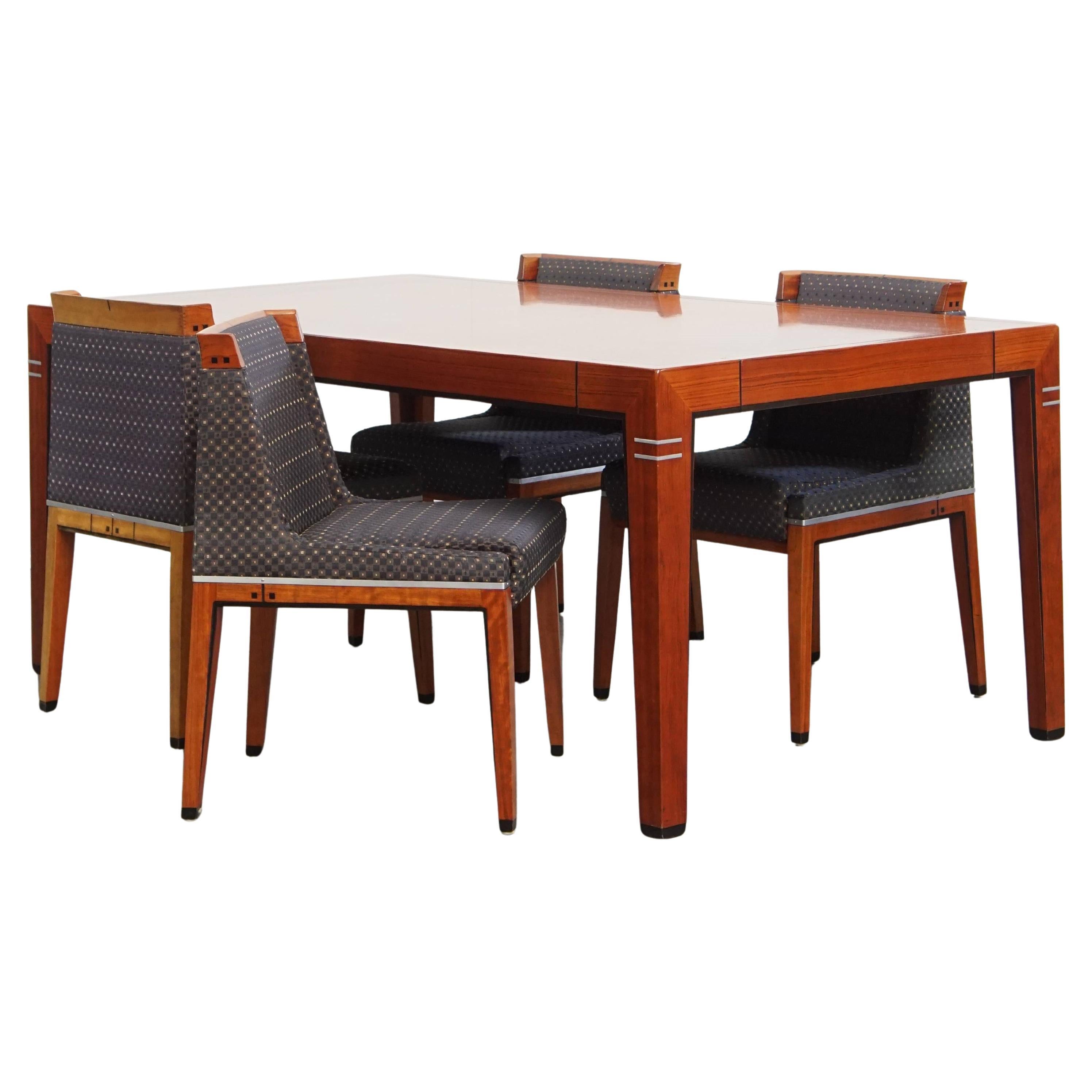 Set of a dining table and 4 dining chairs For Sale